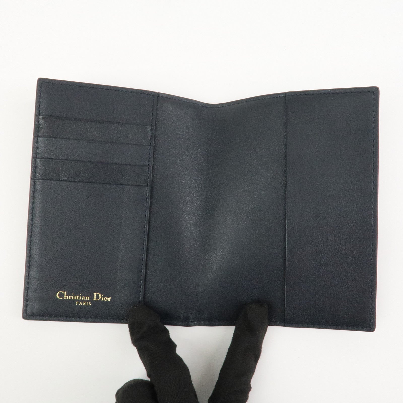 Christian Dior Trotter Jacquard Canvas Leather Card Passport Case