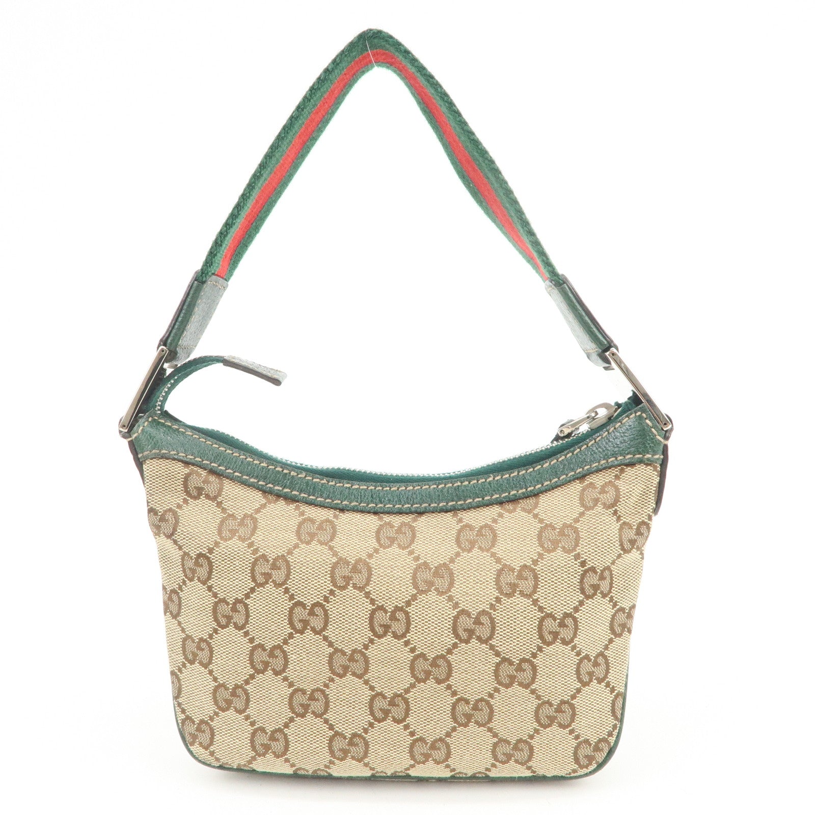 GUCCI Sherry GG Canvas Leather Shoulder Bag Hand Bag Beige 145813