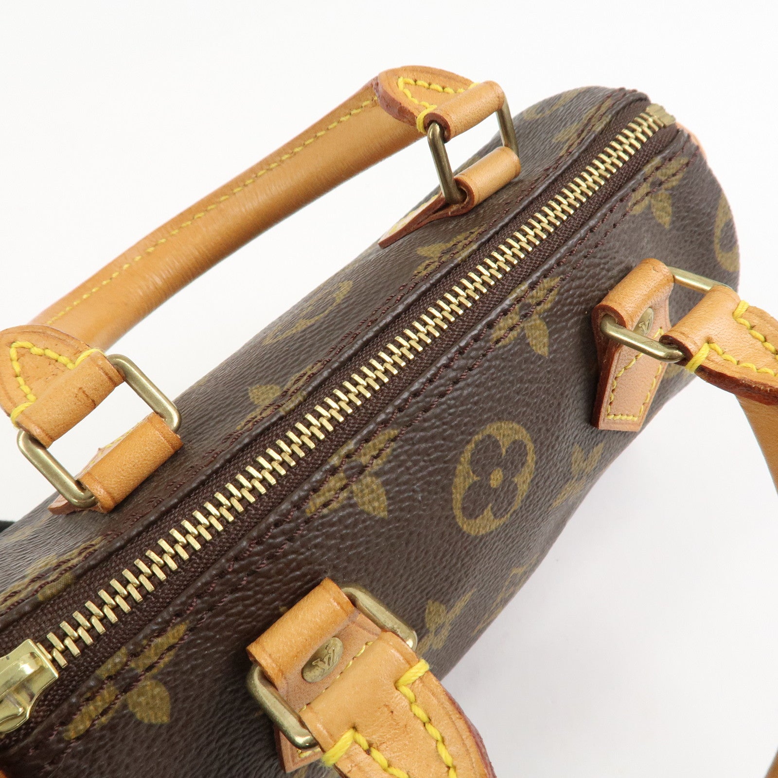 Louis Vuitton Monogram Mini Speedy Hand Bag Brown M41534 Used