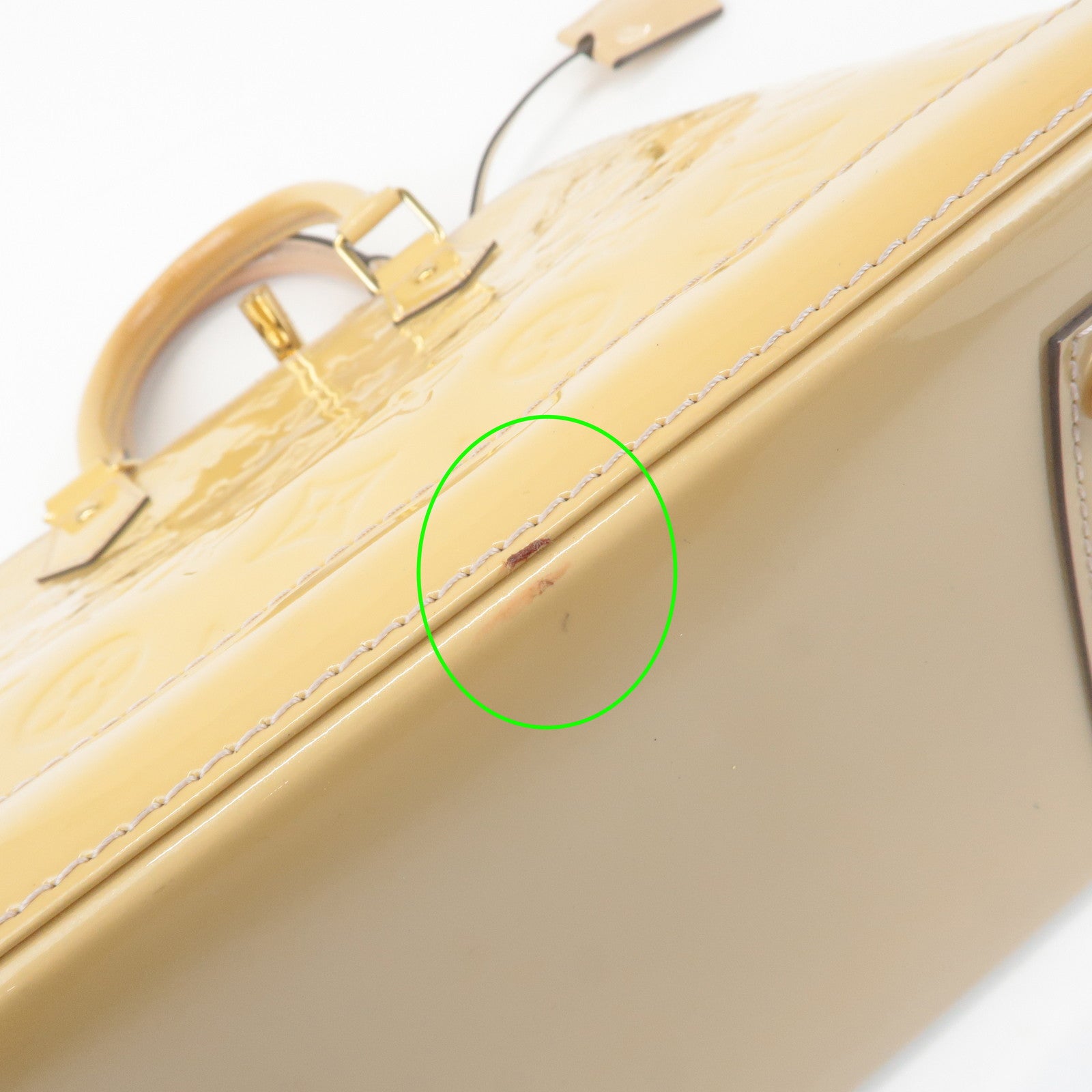 Louis Vuitton Monogram Vernis Leather Alma PM Hand Bag Dune M90170 Used