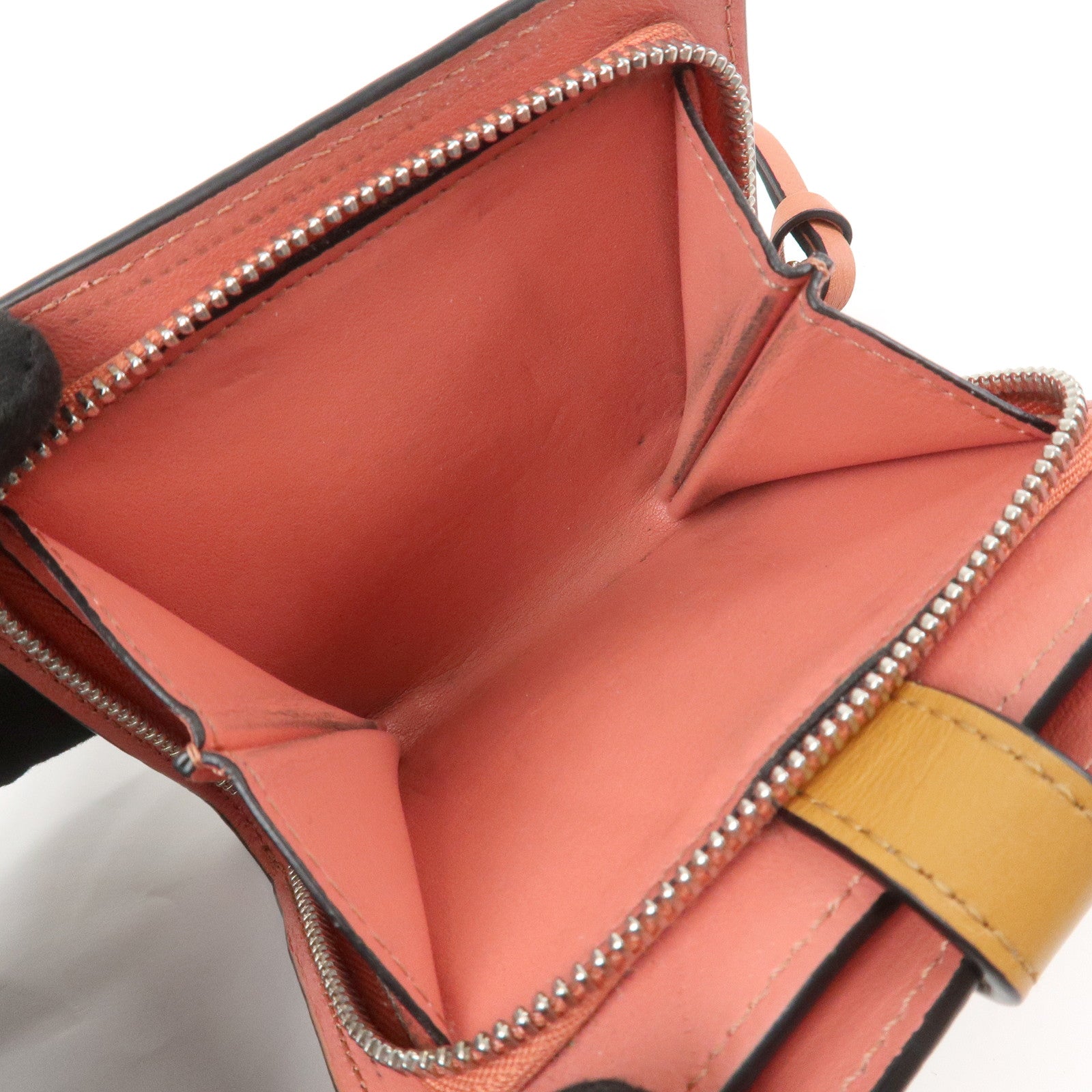 LOEWE Anagram Soft Grain Calf Compact Wallet Light Oats Honey