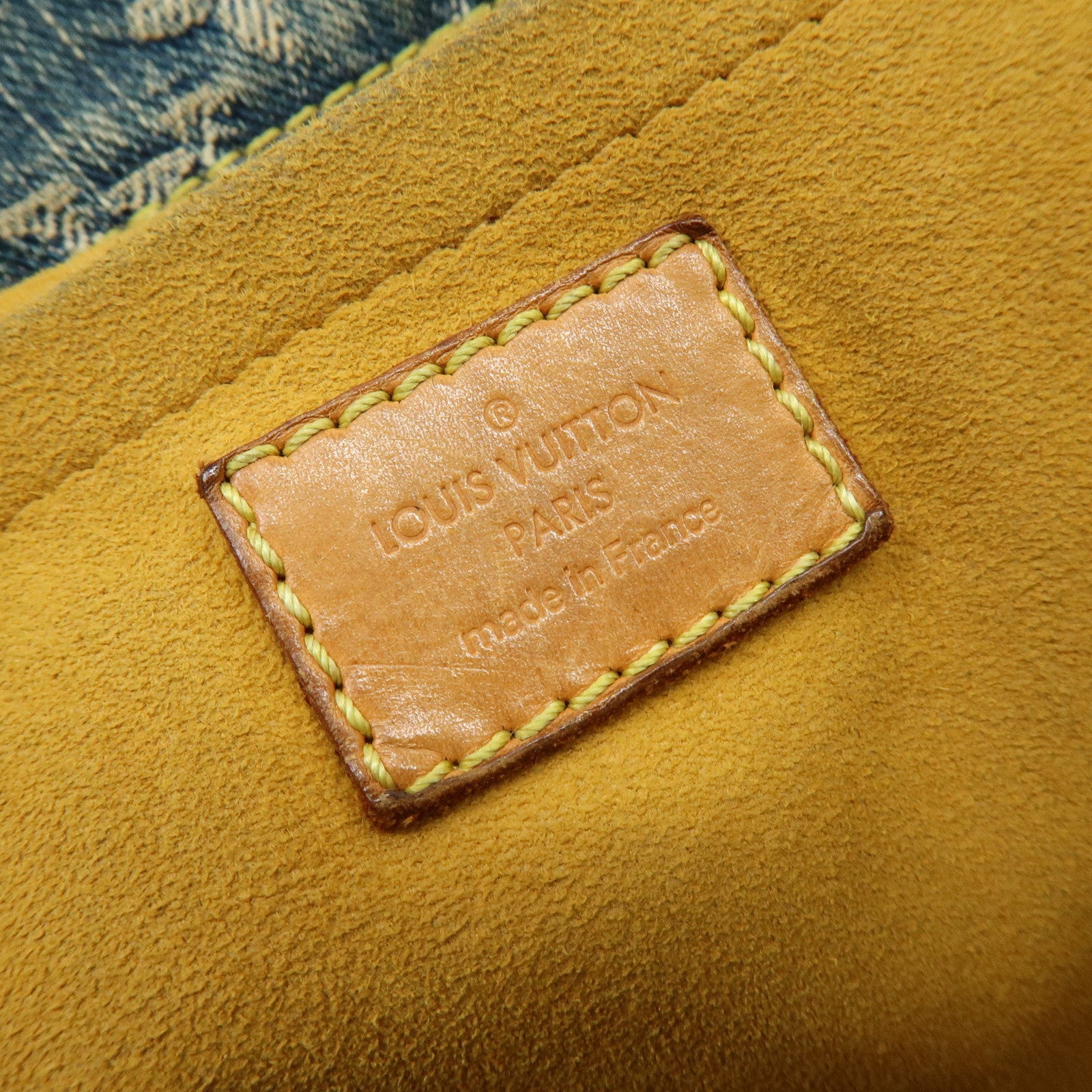 Louis Vuitton Monogram Denim Flat Shopper Tote Bag Blue M95018