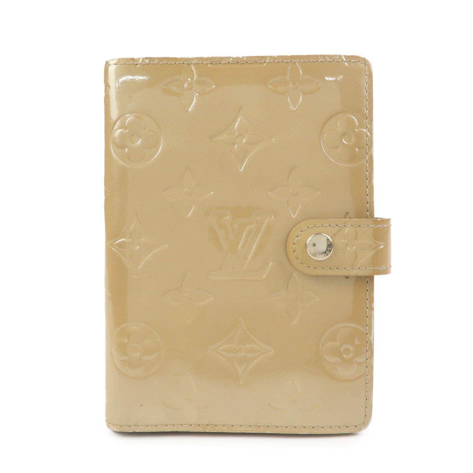 Louis Vuitton Monogram Vernis Agenda PM Planner Cover Beige R21001
