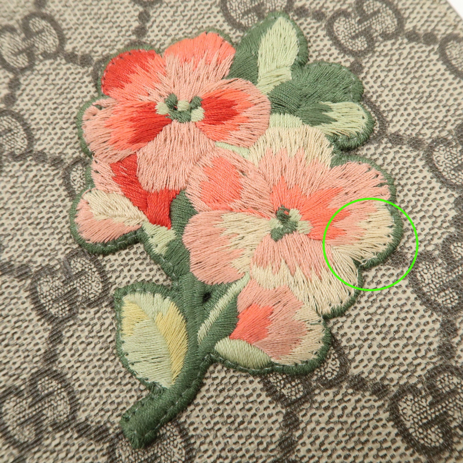 GUCCI  Sherry GG Supreme Leather Flora Clutch Bag Brown 431416