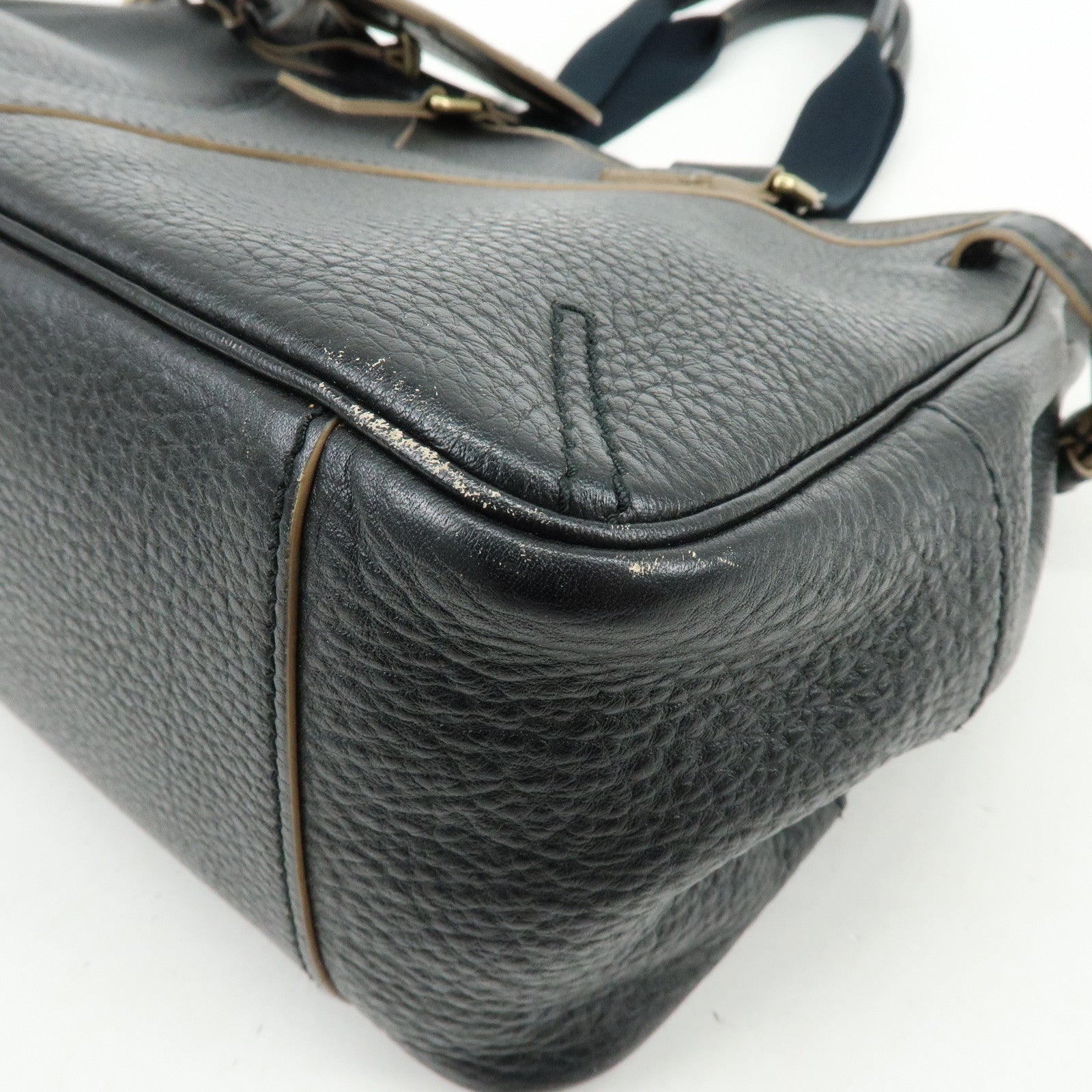 SAINT LAURENT PARIS YSL Y Line Calf Leather Tote Bag Black 168462