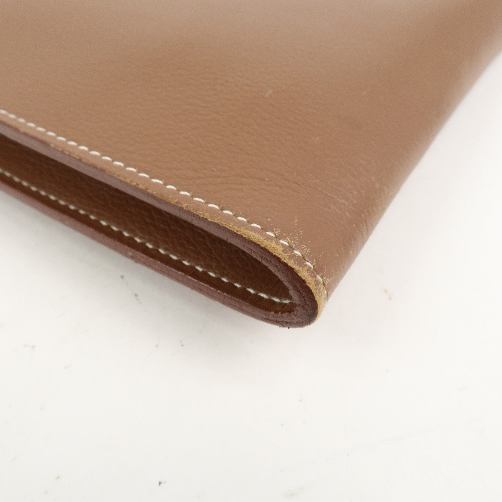 HERMES Air Line Canvas Leather Omenitu Shoulder Bag Brown