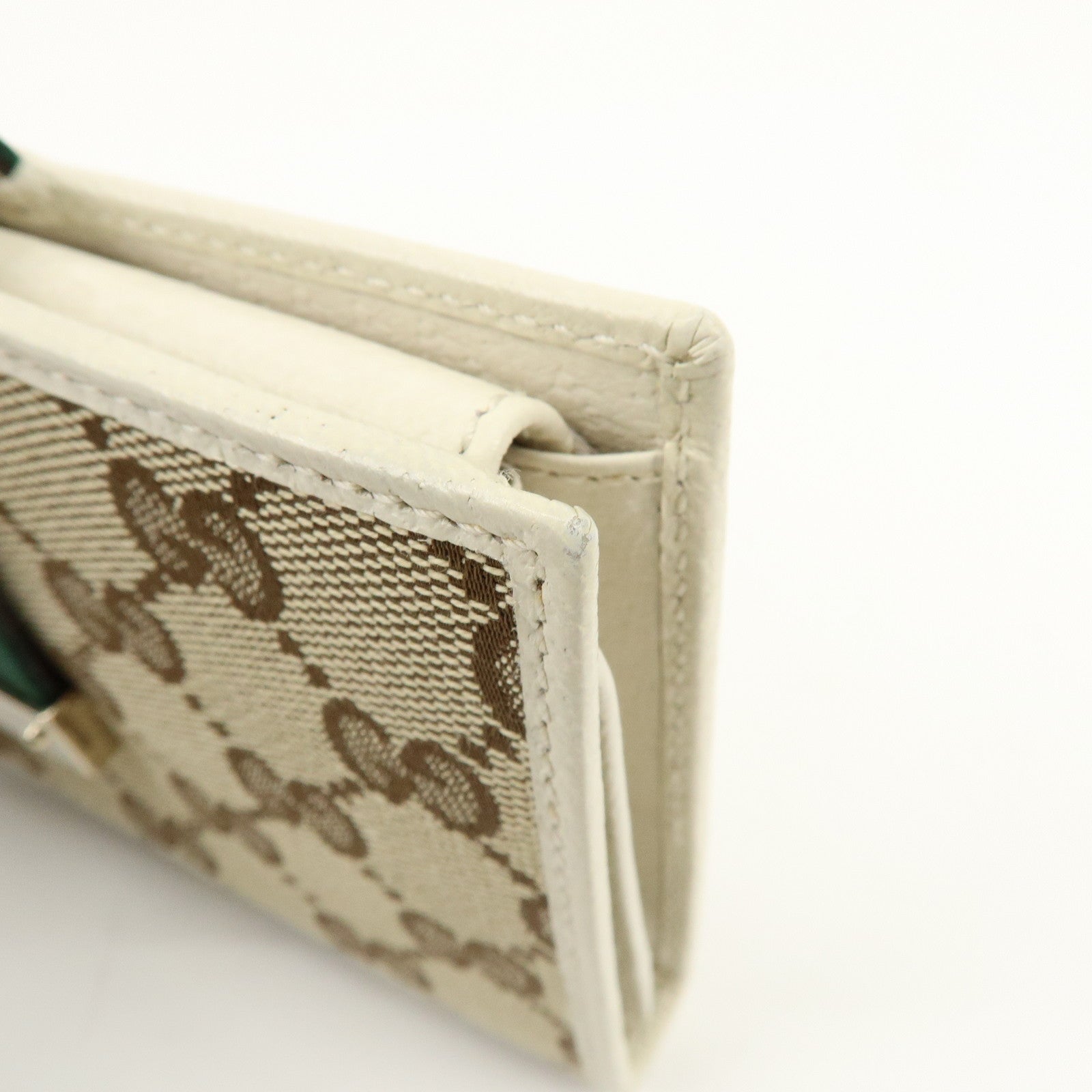 GUCCI Sherry GG Canvas Leather Long Wallet Continental Wallet Beige