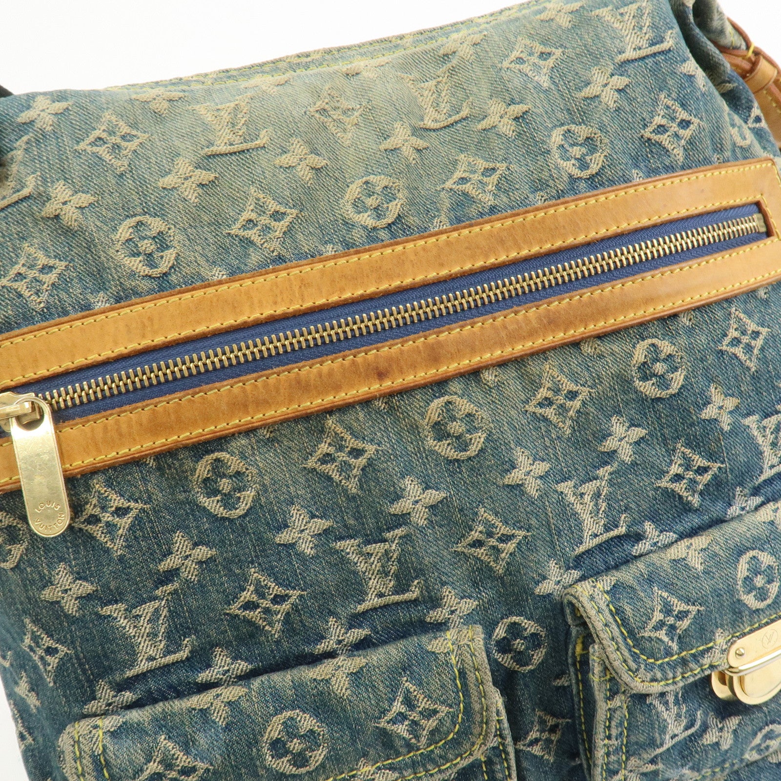 Louis Vuitton Monogram Denim Baggy GM Shoulder Bag Blue M95048