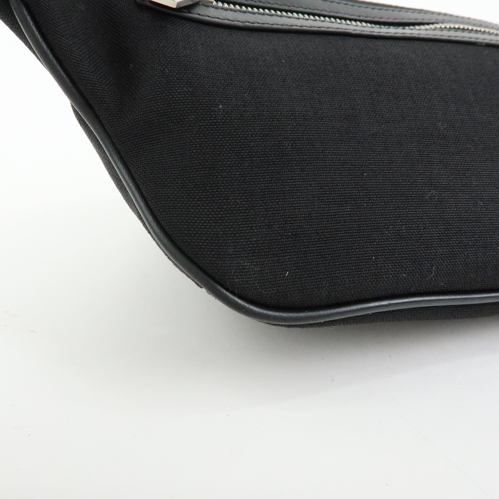 SAINT LAURENT PARIS Canvas Leather Waist Bag Body Bag Black 557831