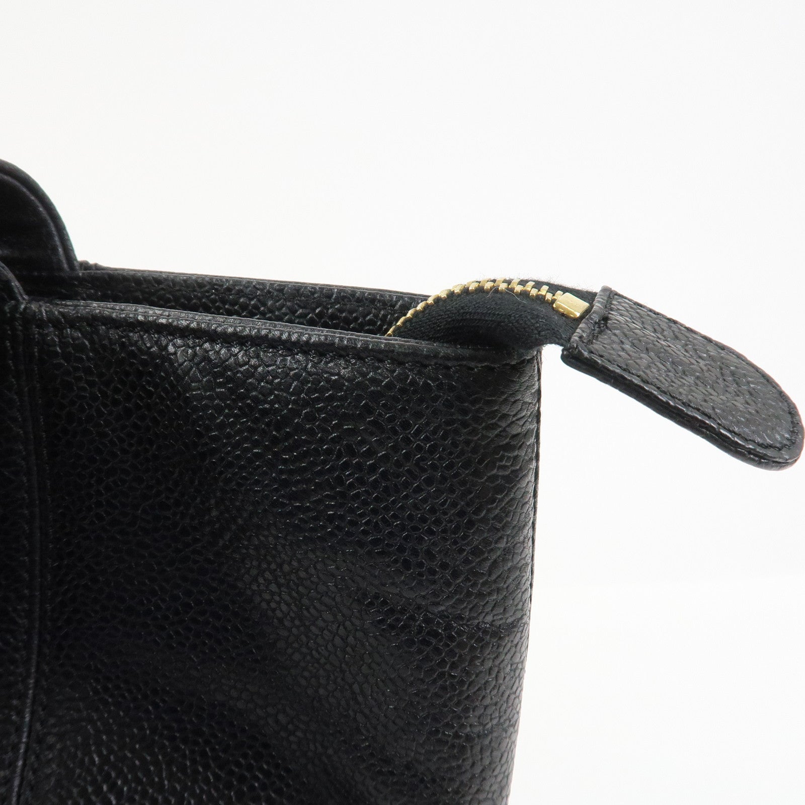 CHANEL COCO Mark Caviarskin Tote Bag Shoulder Bag Hand Bag Black