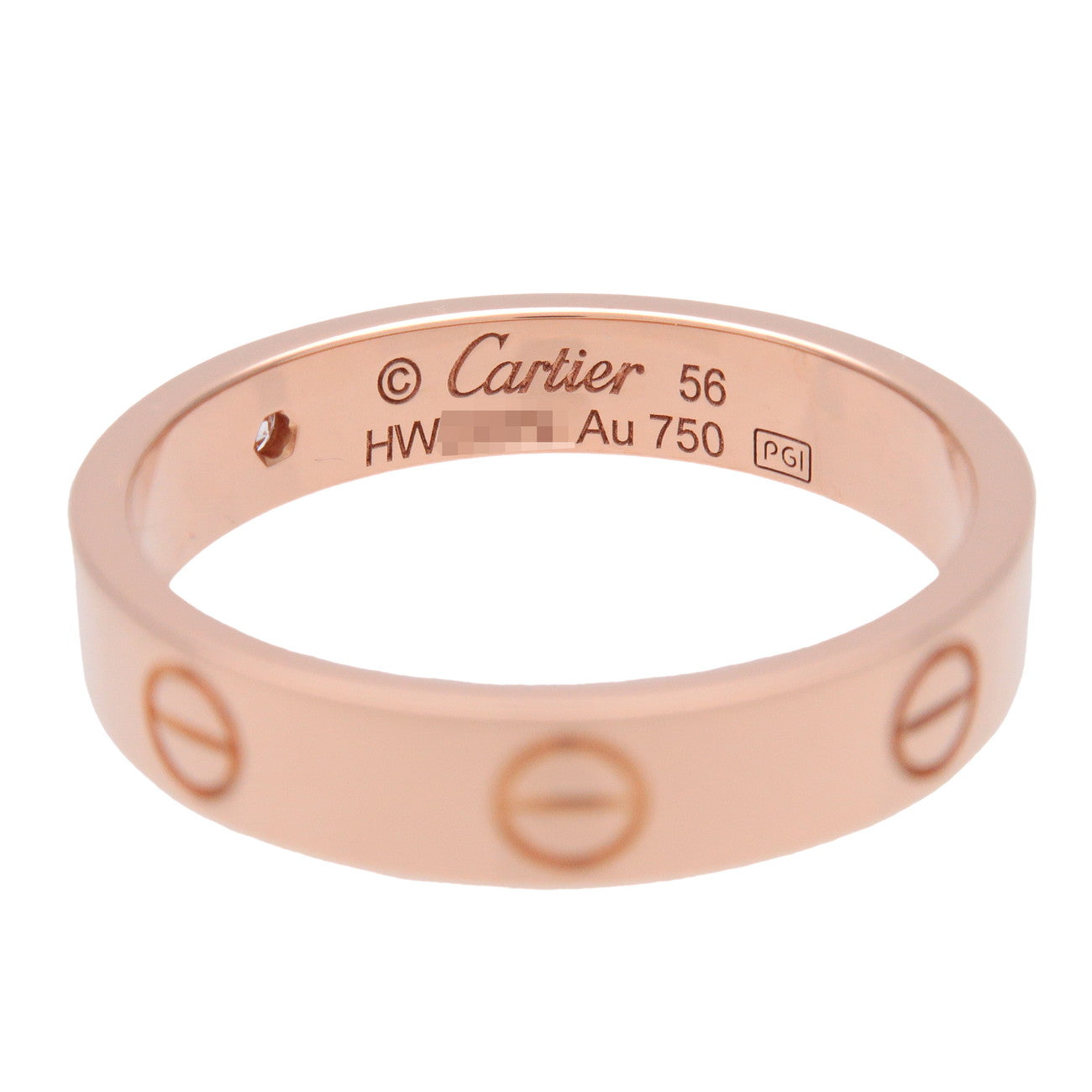 Cartier Mini Love 1P Diamond Ring K18 750PG Rose Gold #56 US7.75