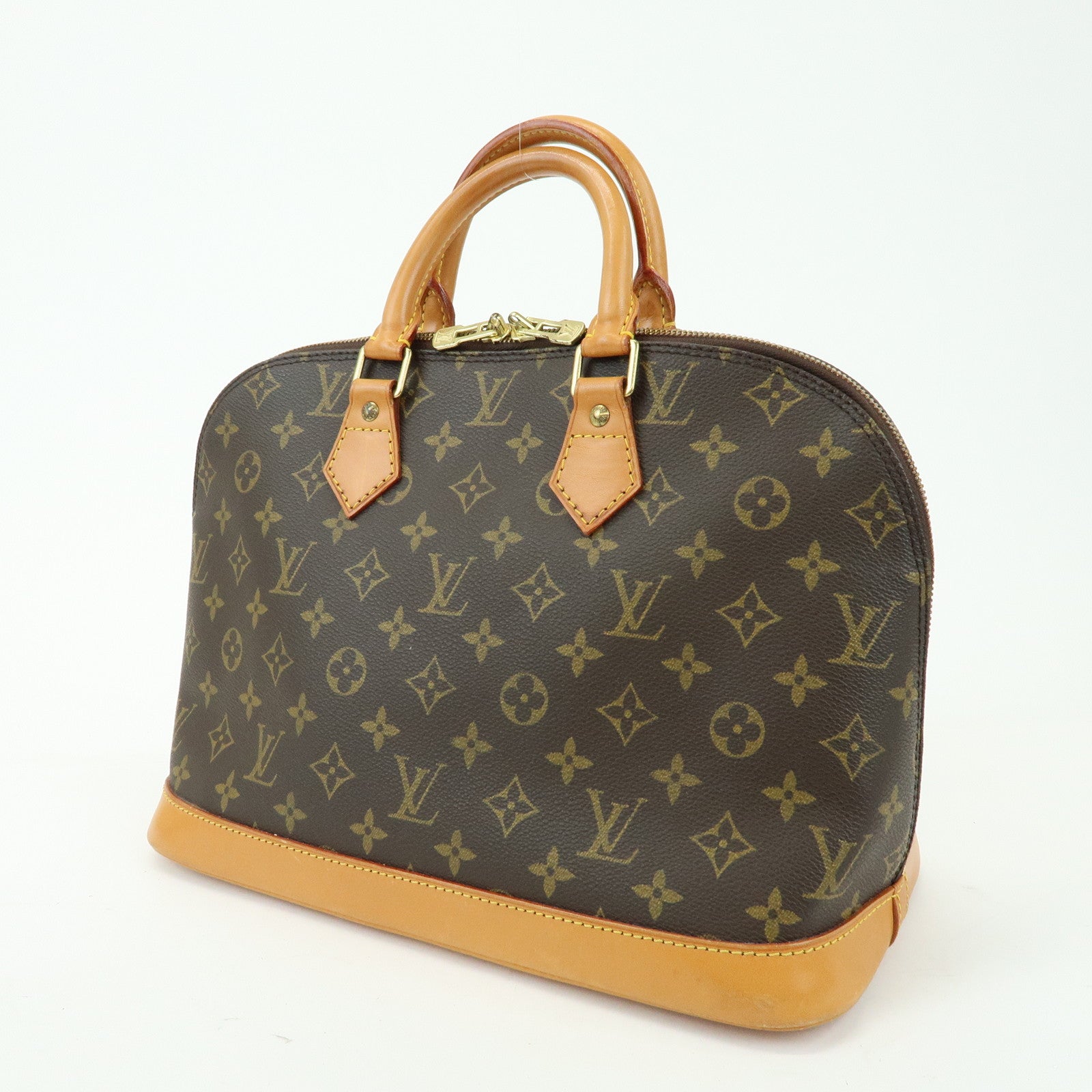 Louis Vuitton Monogram Alma PM Canvas Leather Hand Bag Brown M51130