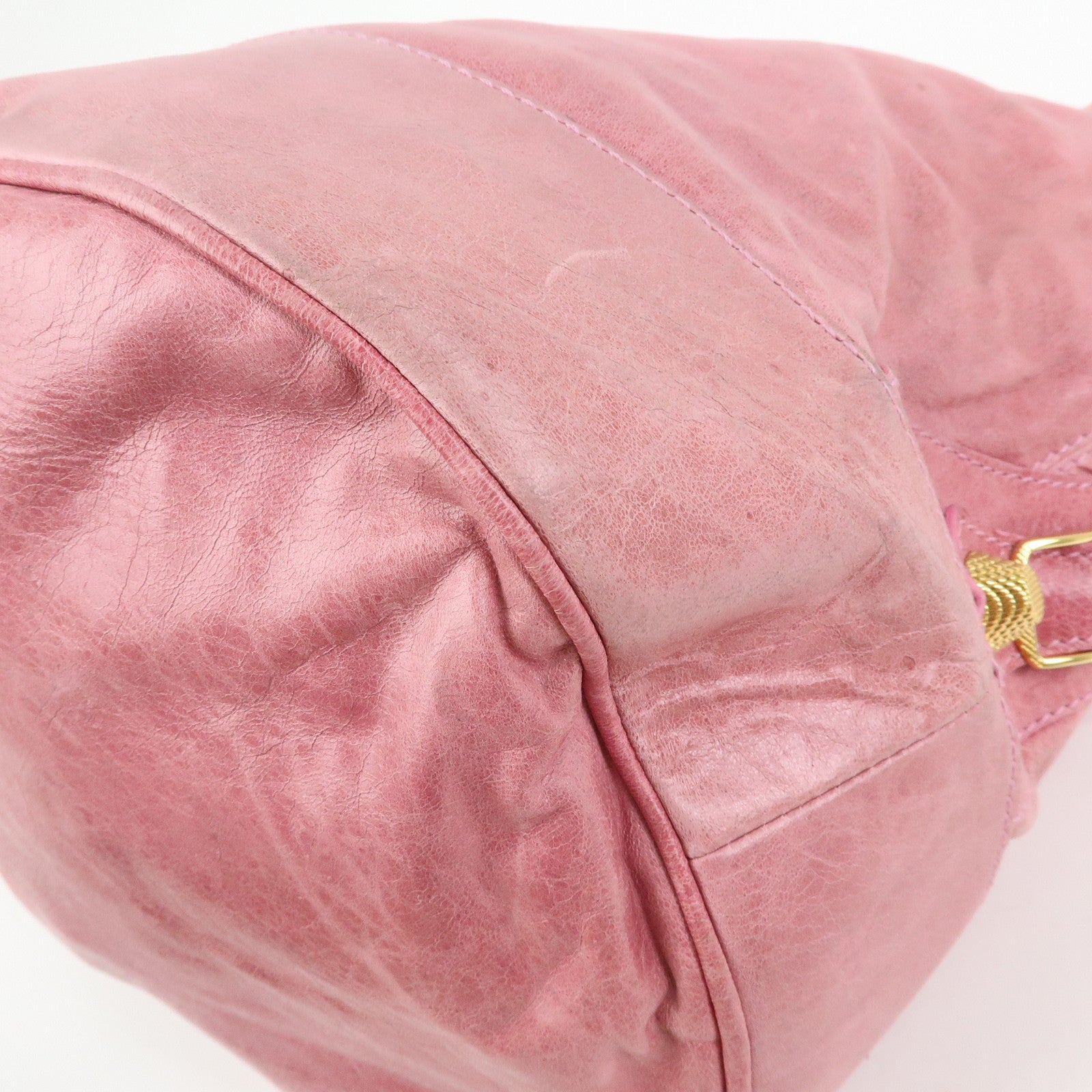 BALENCIAGA Giant 21 Bucket Bag Leather Shoulder Bag Pink 192913