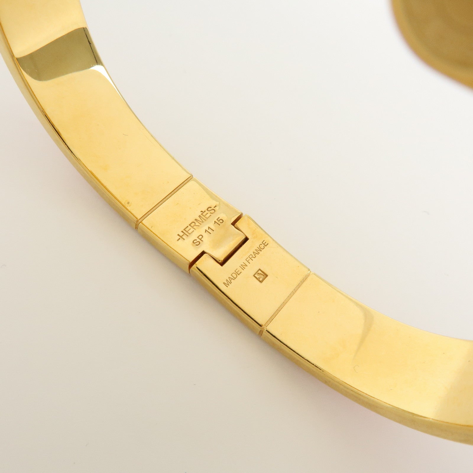 HERMES Metal Charniere Bracelet Bangle BRIDES de GALA Pink Gold