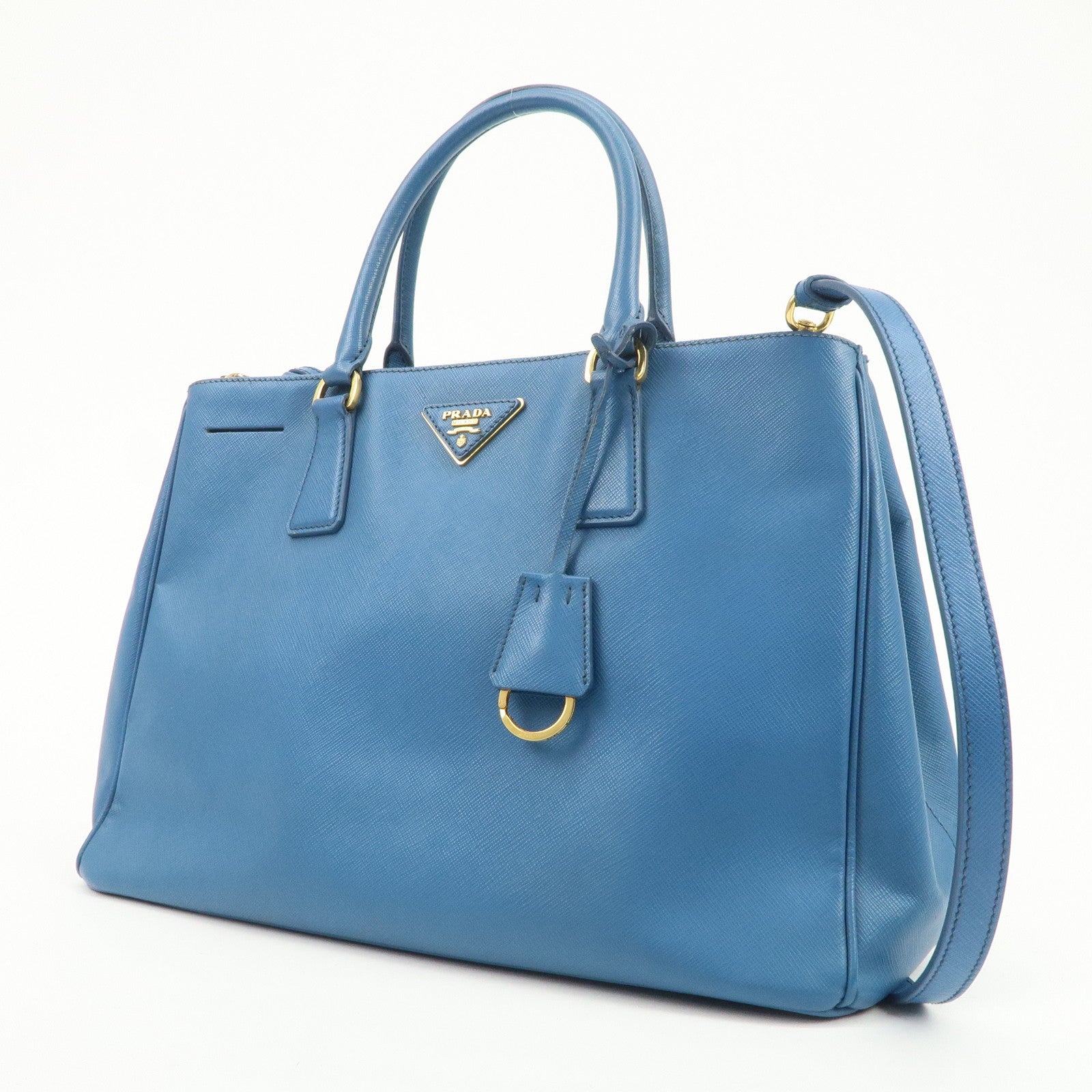 PRADA Galleria Saffiano Leather 2Way Bag Hand Bag Blue BN2274