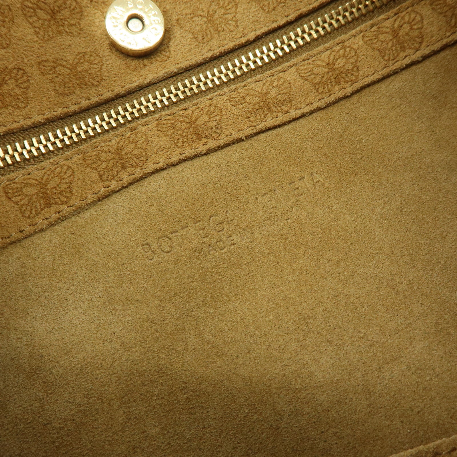 BOTTEGA VENETA Suede Butterfly Shoulder Bag Hand Bag Beige