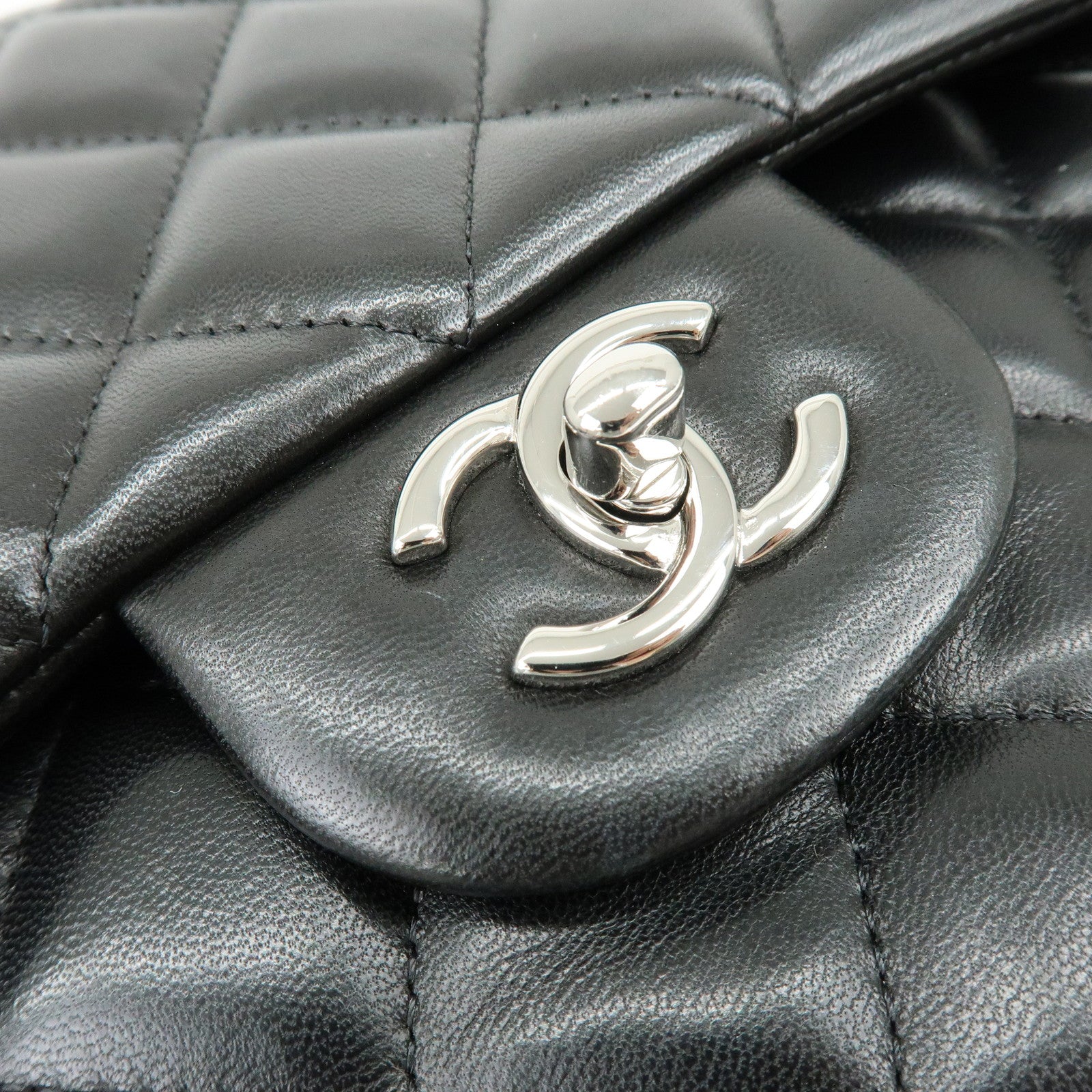 CHANEL Matelasse 30 Double Flap Chain Shoulder Bag Black A58600