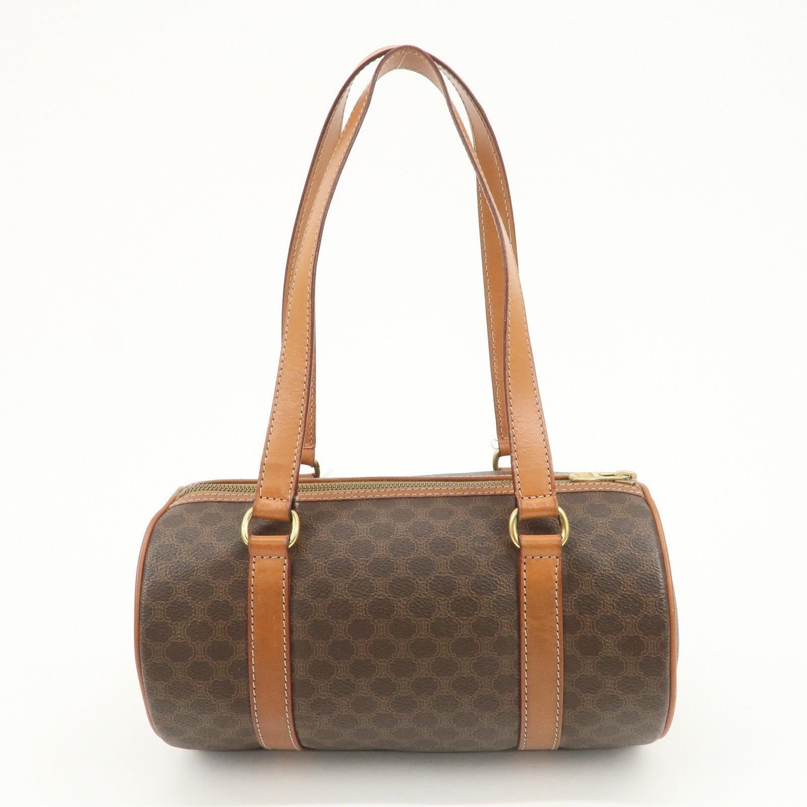 CELINE Macadam PVC Leather Hand Bag Shoulder Bag Brown