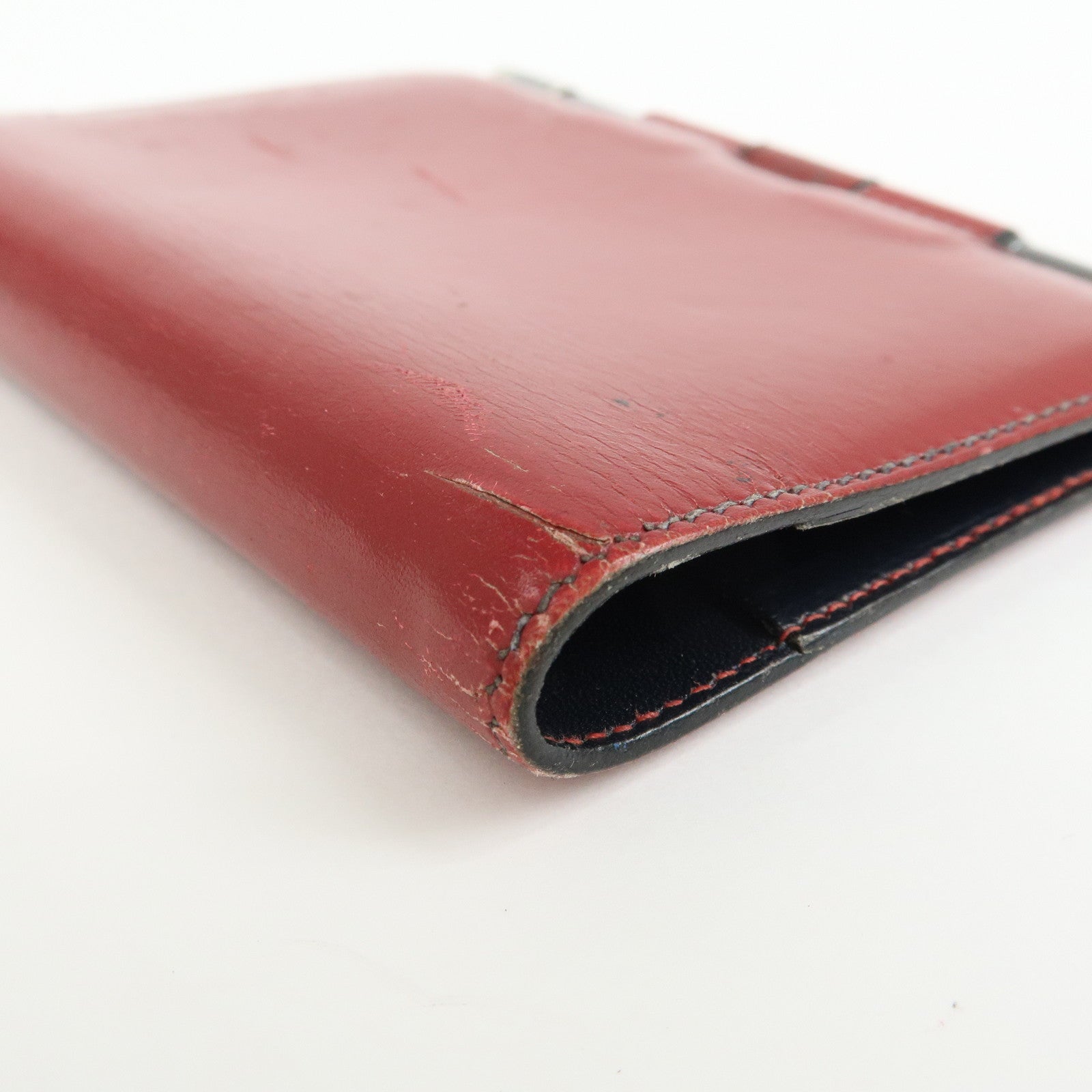 HERMES Box Calf Leather Agenda PM Planner Cover 〇Q Stamped Red