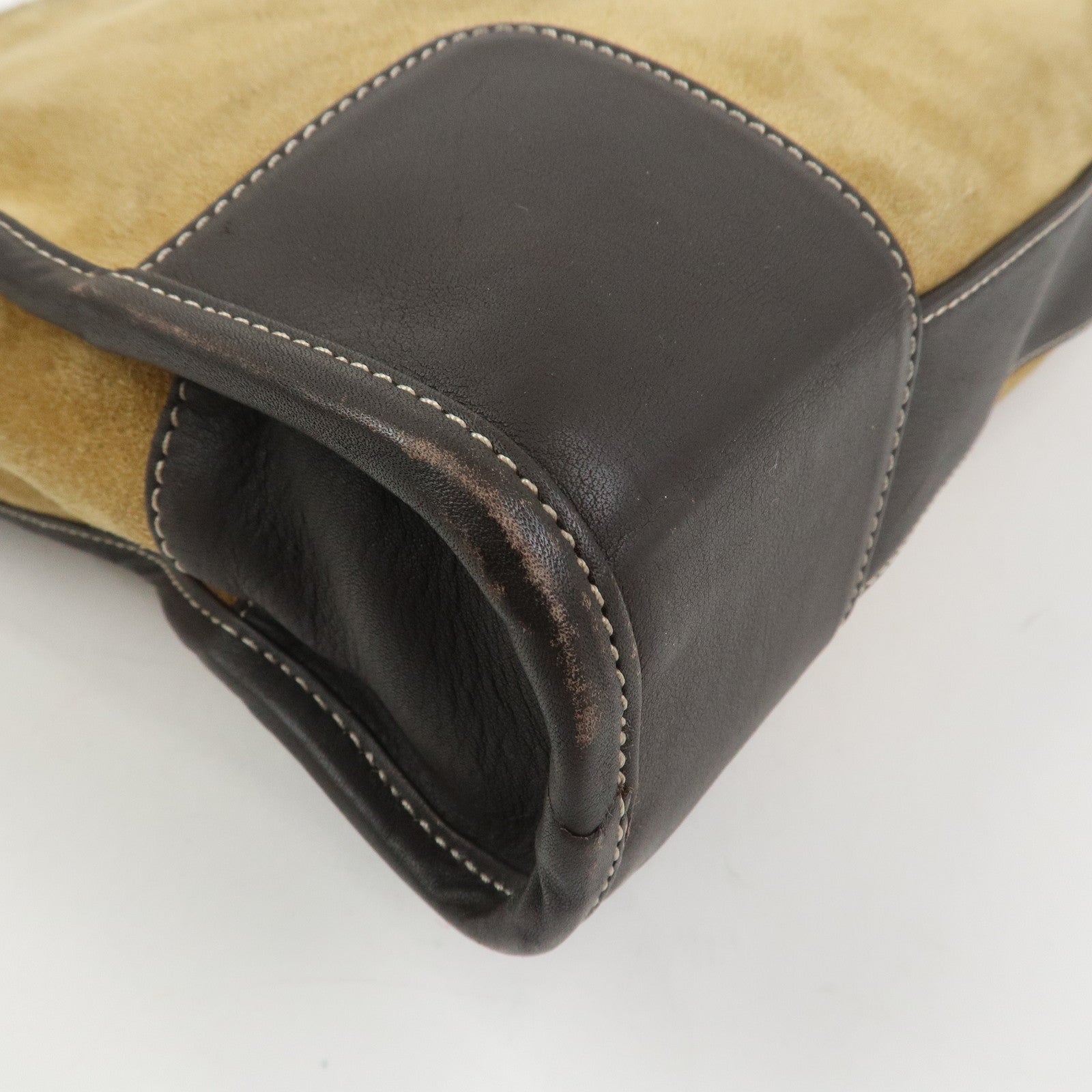LOEWE Anagram Amazona 40 Suede Leather 2Way Bag Hand Bag Brown