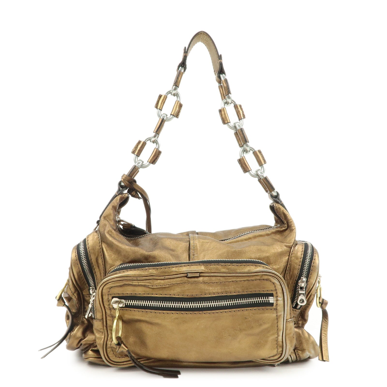 Chloe Betty Leather Shoulder Bag Hand Bag Bronze