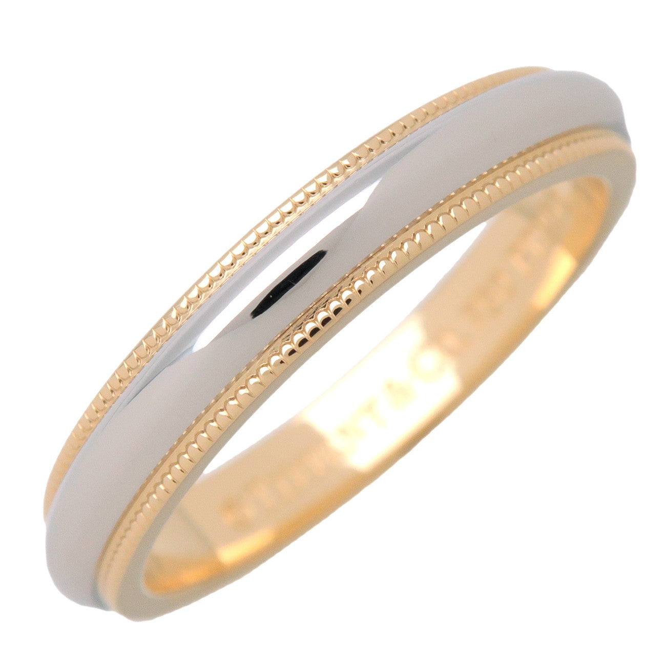 Tiffany & Co Milgrain Band Ring PT900 750YG Platinum Yellow Gold