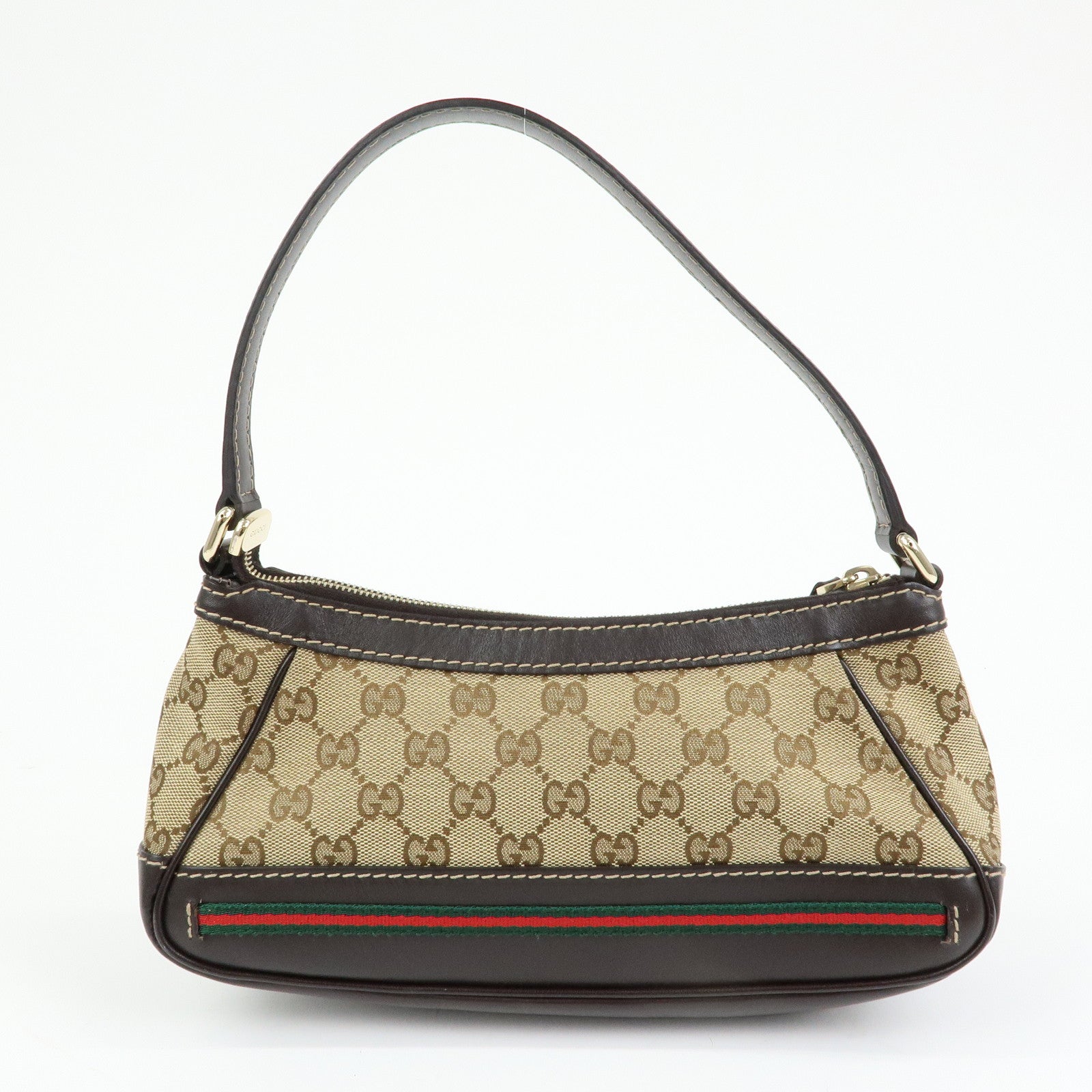 GUCCI Mayfair Sherry GG Canvas Leather Shoulder Bag Beige 269893