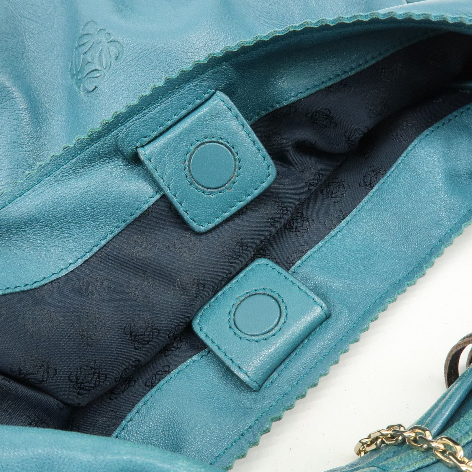 LOEWE Viento 30 Leather Shoulder Bag Hand Bag Blue