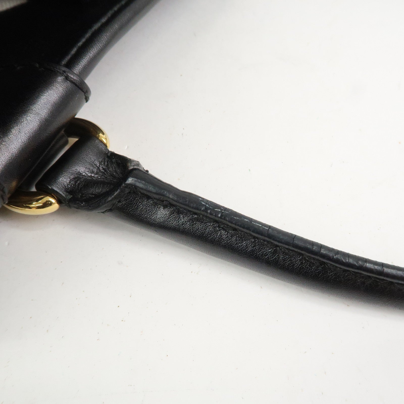 GUCCI GG Running Calf Leather Tote Bag Hand Bag Black 247183