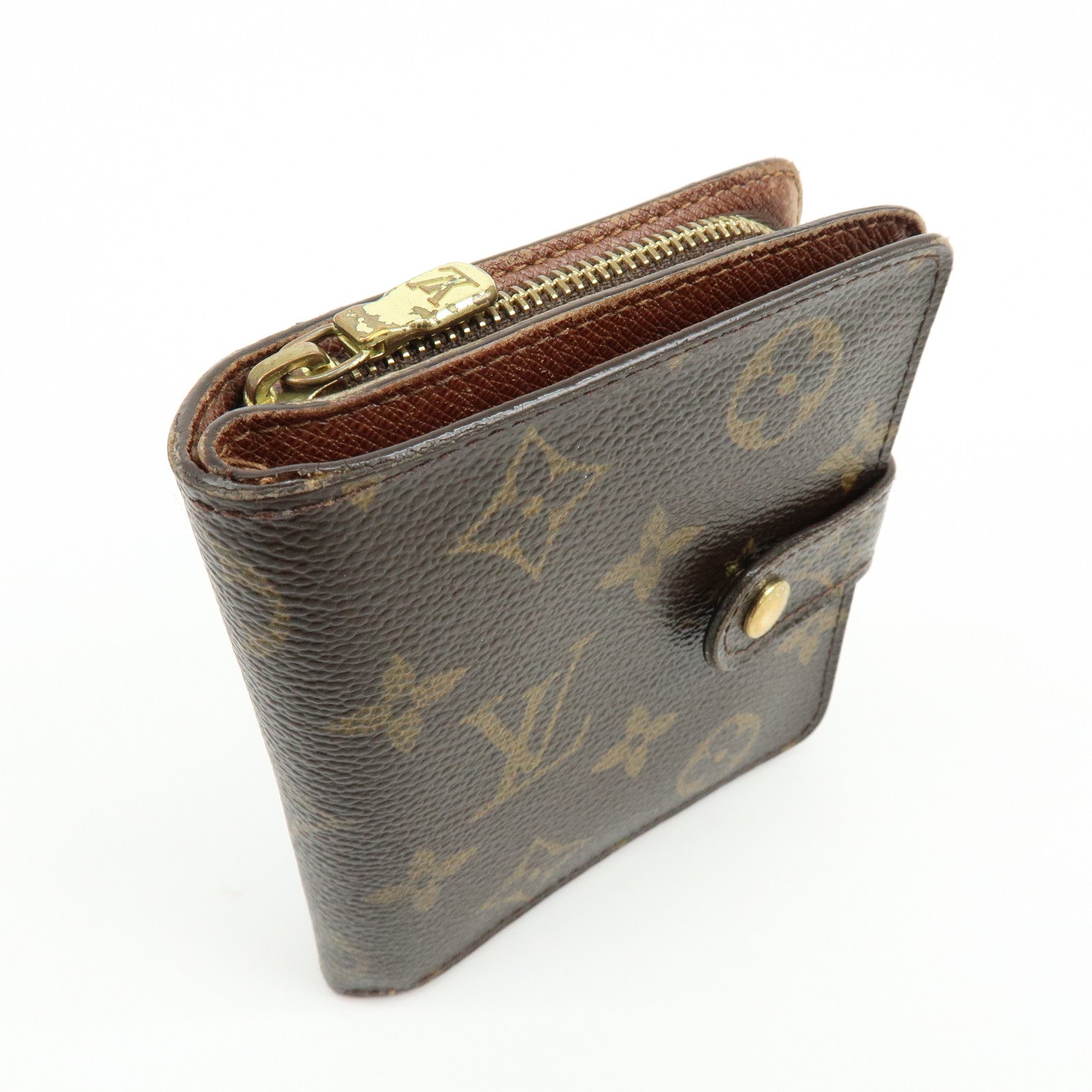 Louis Vuitton Monogram Compact Zippy Wallet Brown M61667