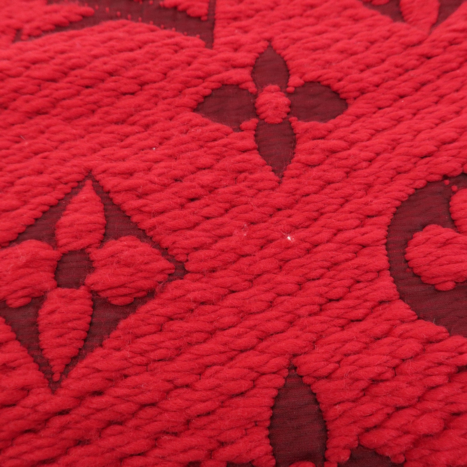 Louis Vuitton Echarpe Logomania Monogram Wool Silk Scarf Ruby Red