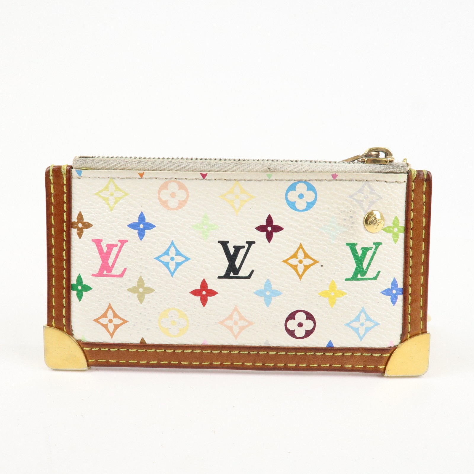 Louis Vuitton Monogram Multicolor Pochette Cles Blanc M92655 Used