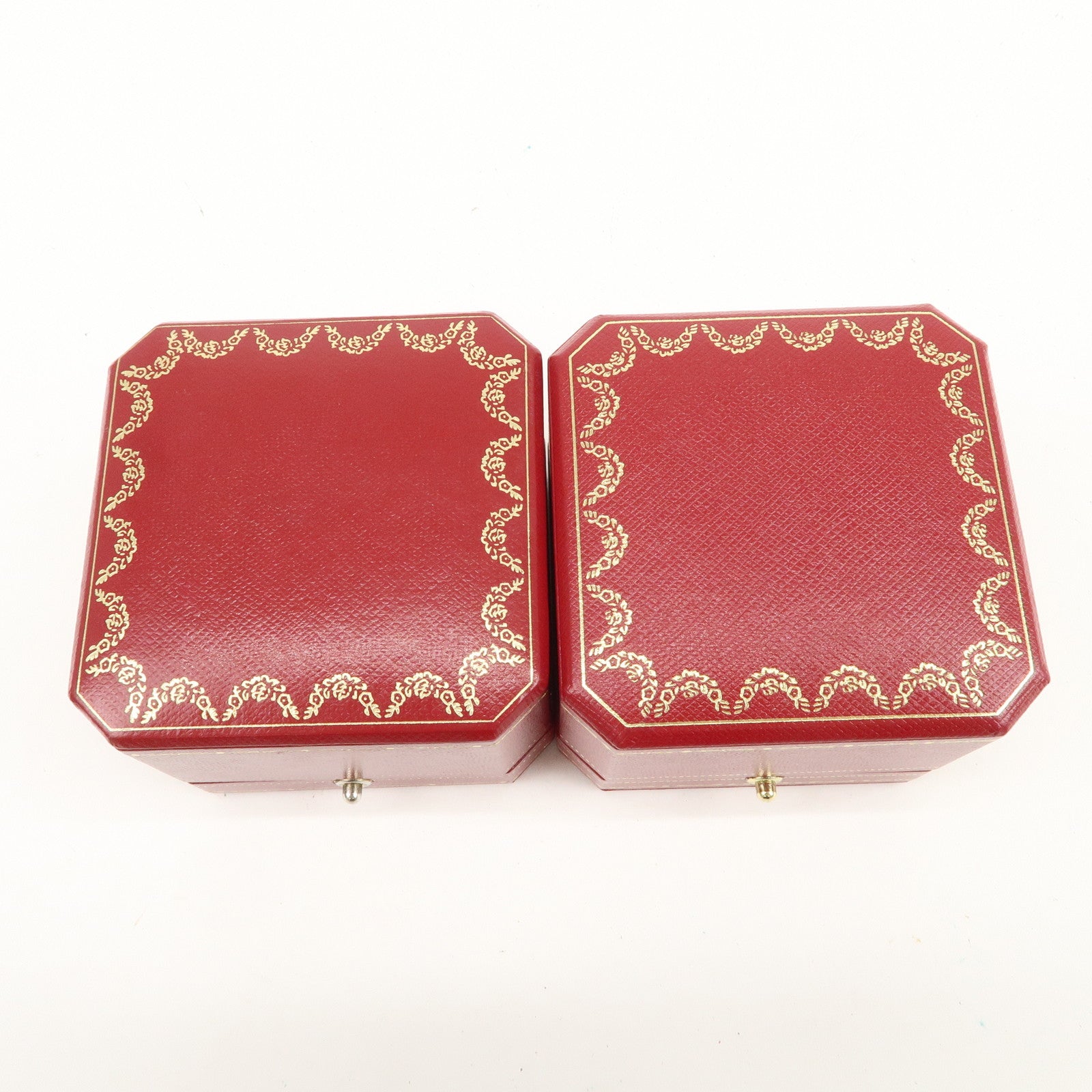 Cartier Set of 5 Jewelry Boxes Ring Boxes Red Gold