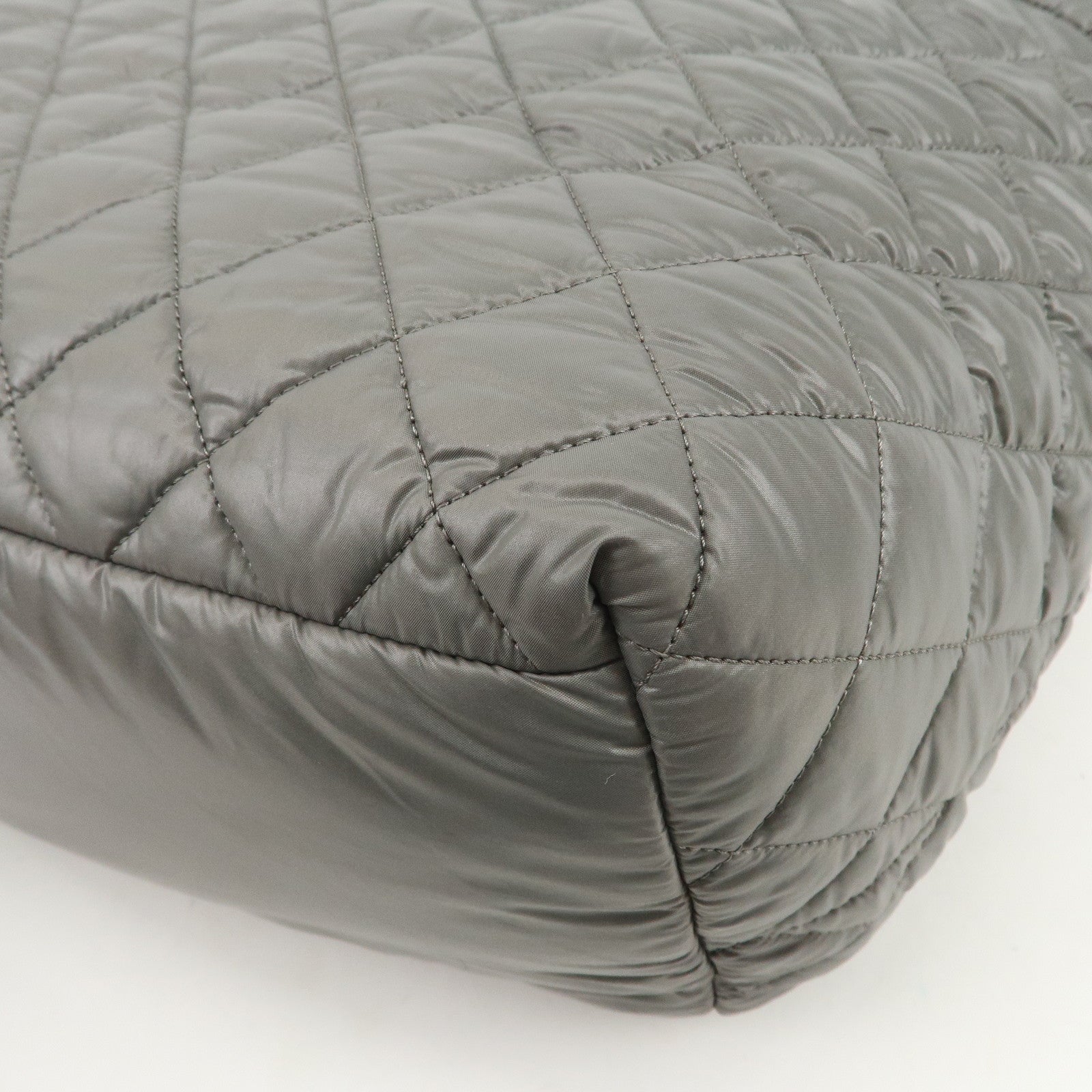 CHANEL COCO Cocoon Nylon Leather Medium Tote Bag Hand Bag A48611