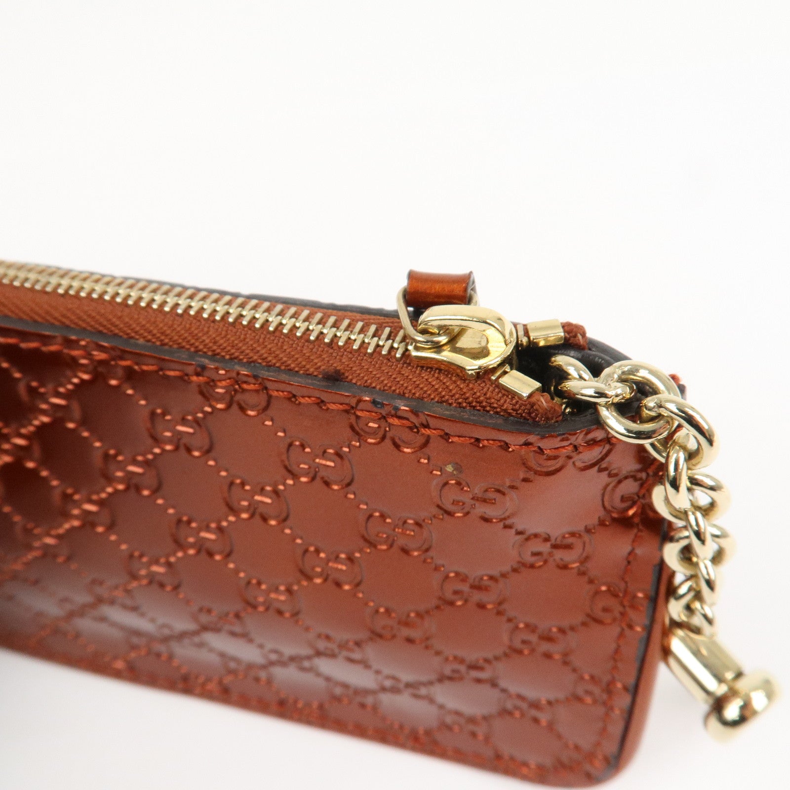 GUCCI Guccissima Leather Coin Case Key Hook Brown 233183