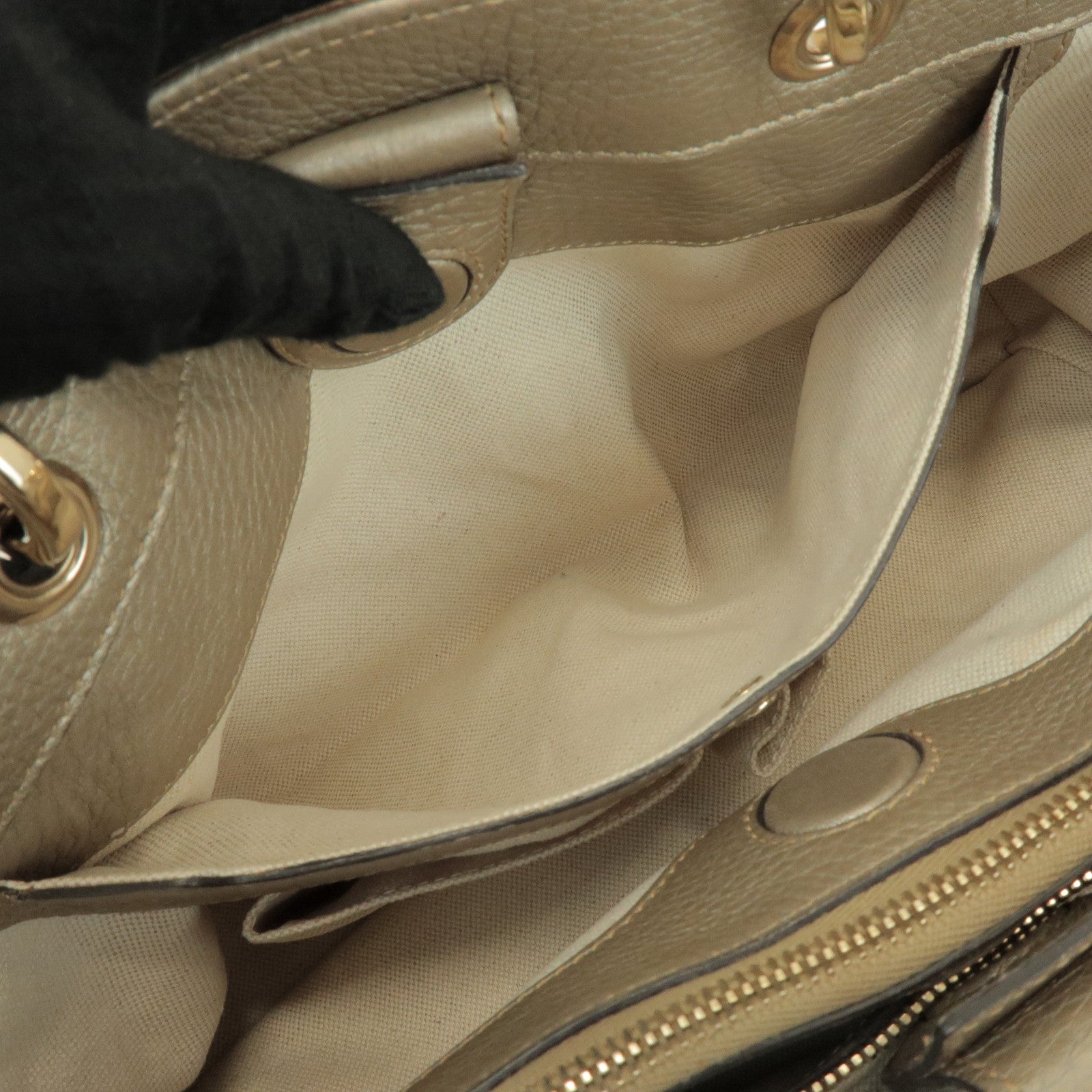 GUCCI Bamboo Shopper Medium 2Way Bag Shoulder Bag Gold 323660