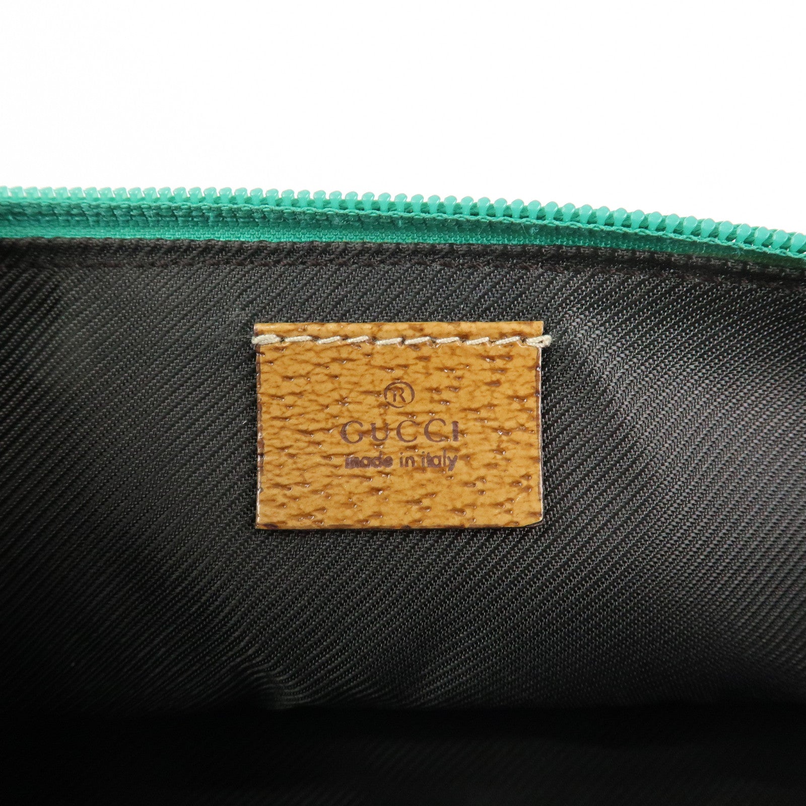 GUCCI Boat Bag GG Canvas Leather Hand Bag Pouch Blue 07198