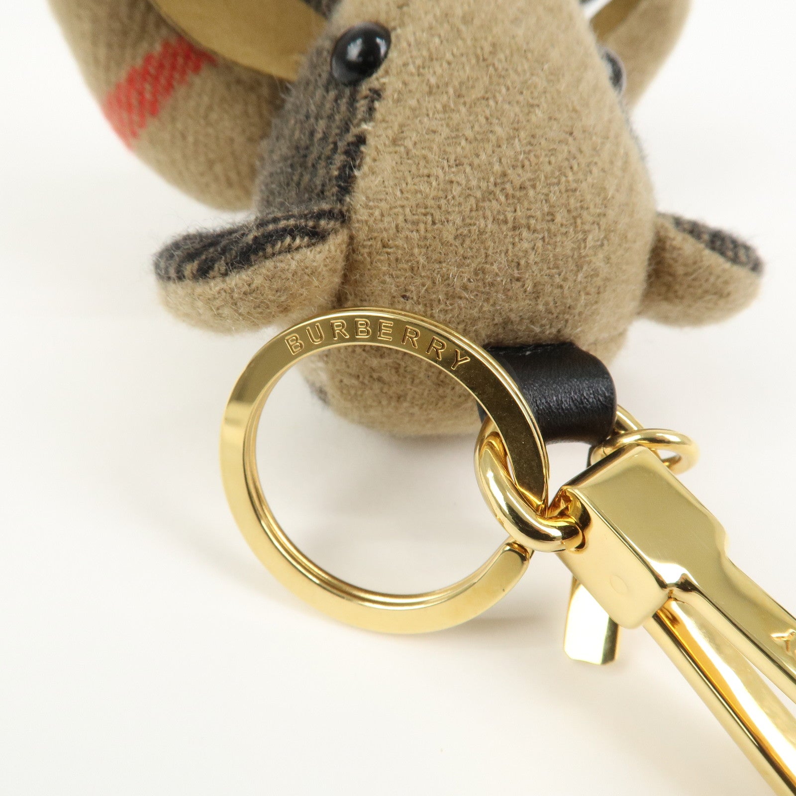 BURBERRY Nova Plaid Thomas Teddy Bear Cashmere Bag Charm Key Holder