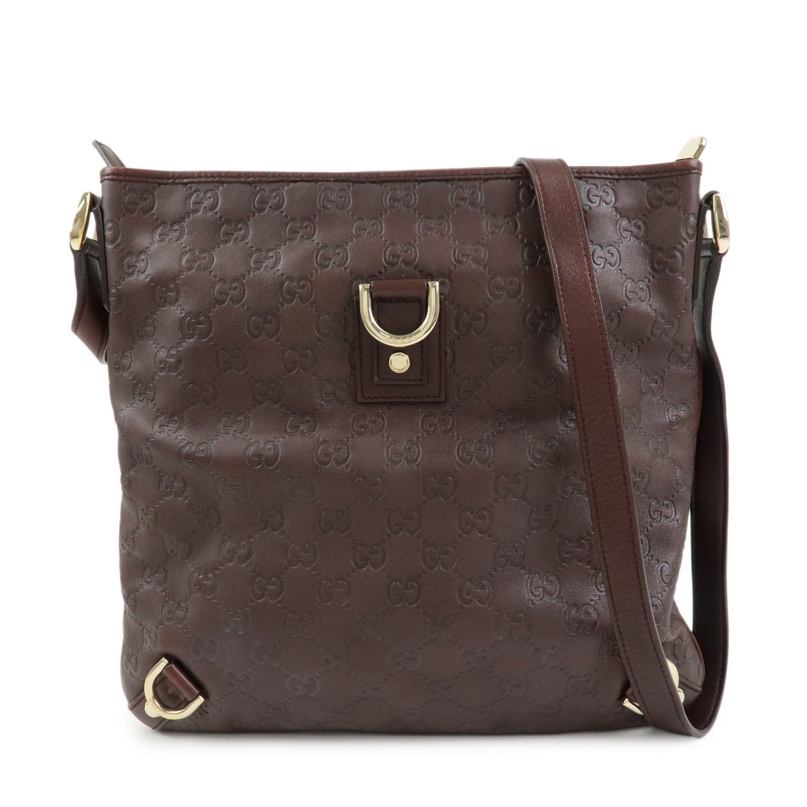GUCCI Abbey Guccissima Leather Shoulder Bag Dark Brown 131326