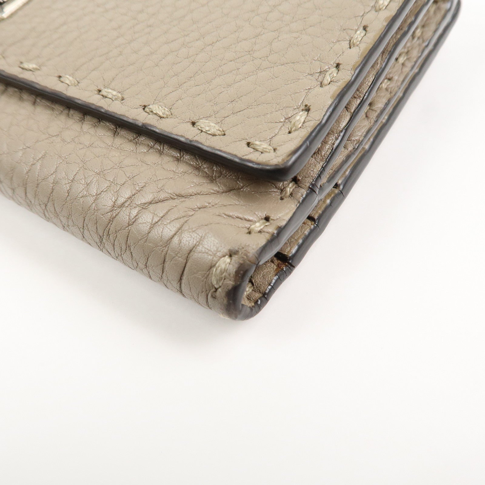 FENDI Seleria Leather Peekaboo Long Wallet Beige 8M0308