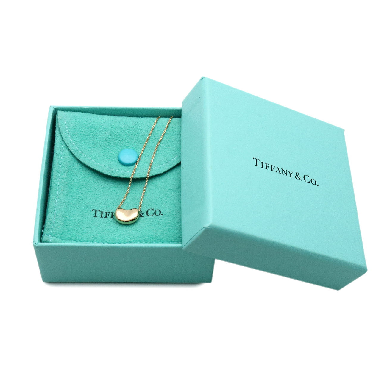 Tiffany & Co Bean Necklace Small K18YG 750YG Yellow Gold