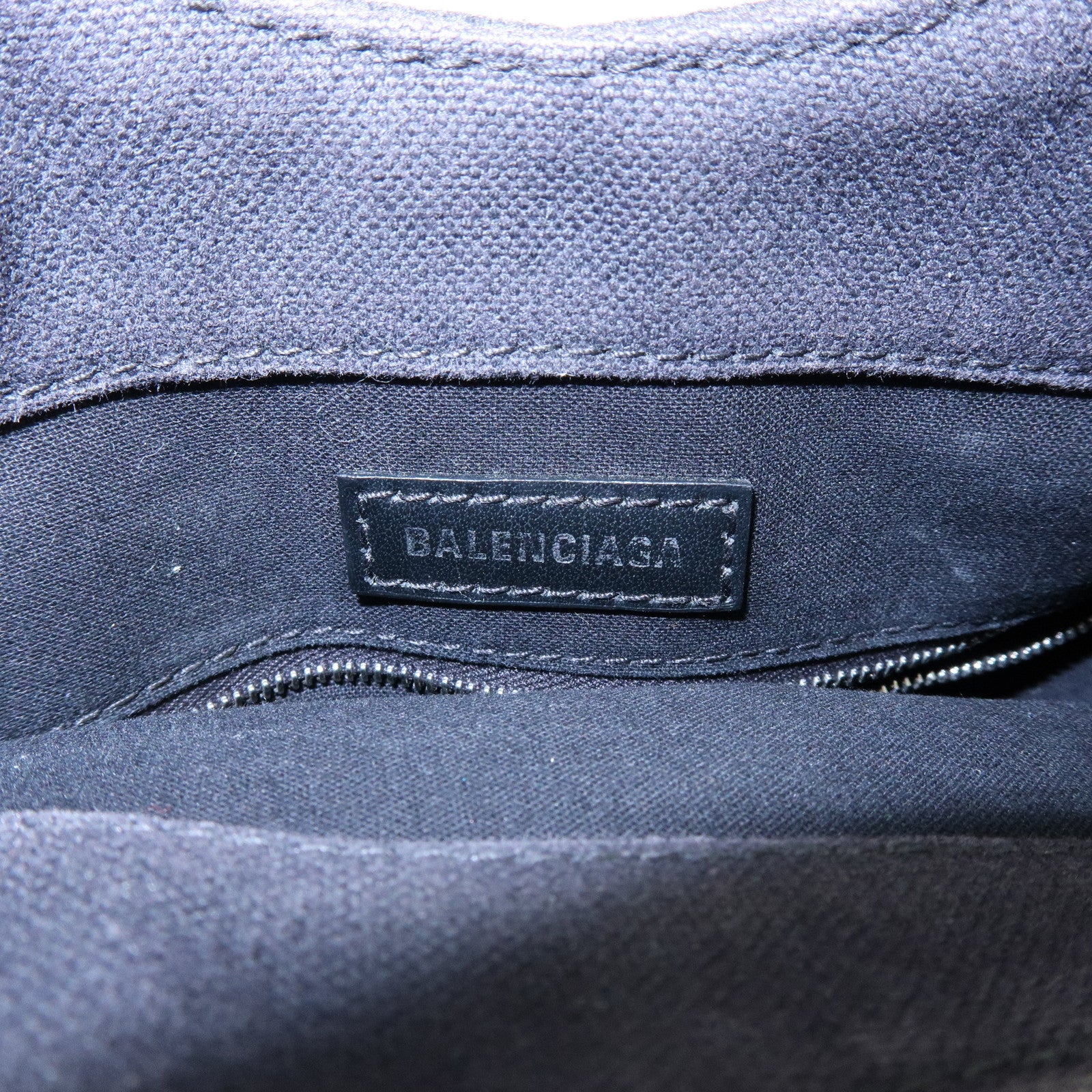 BALENCIAGA WAVE XS Canvas Hand Bag Mini Tote Bag Black 619979