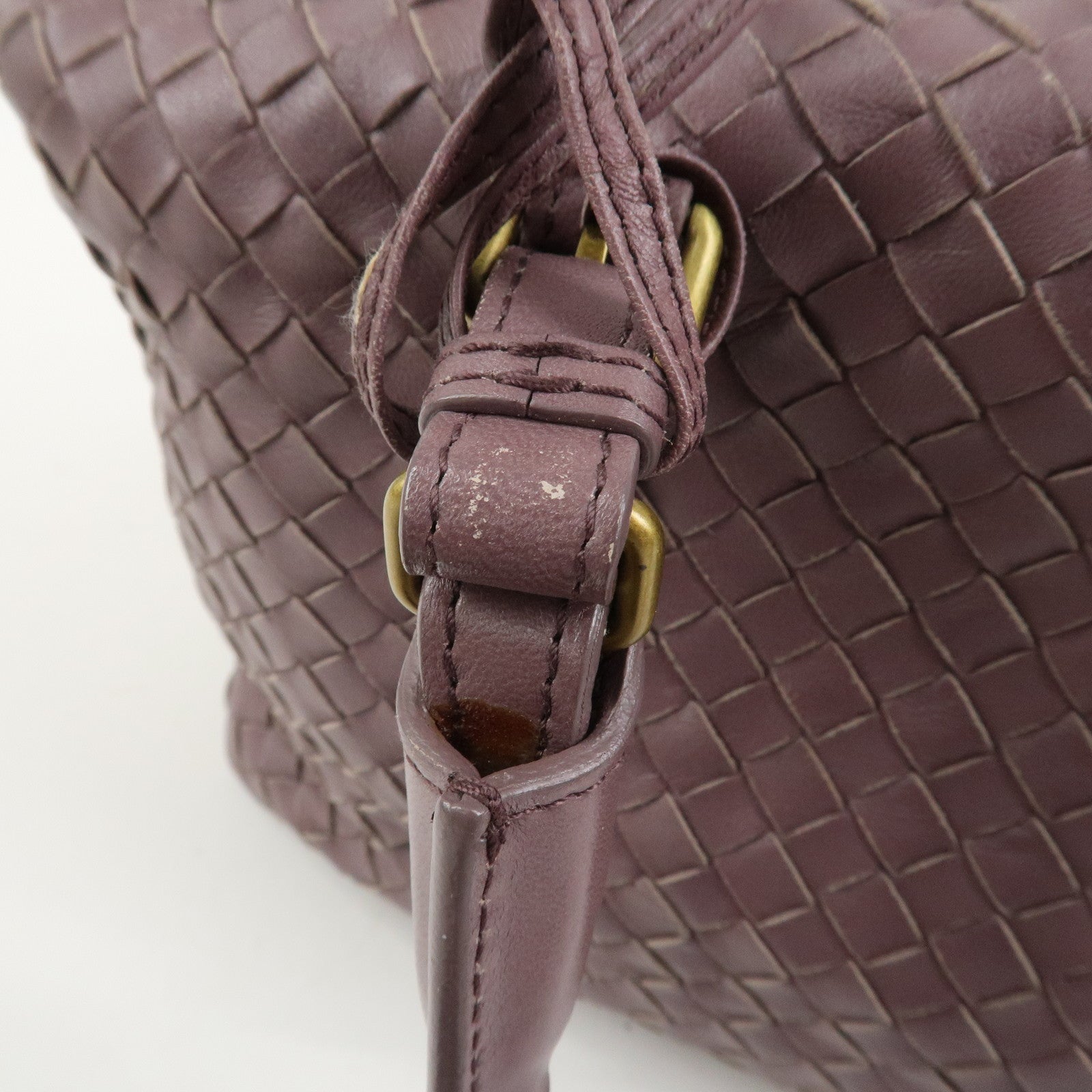 BOTTEGA VENETA Intrecciato Leather Boston Bag Purple 173398