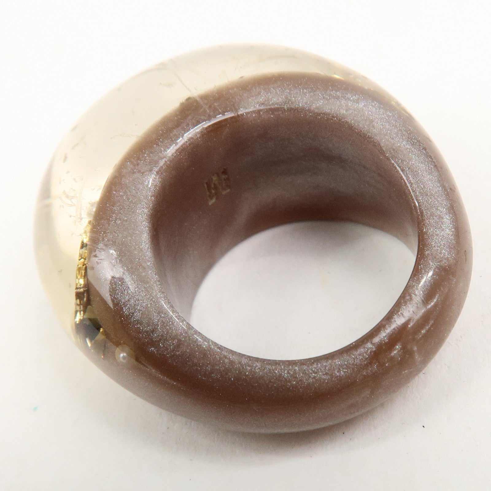 Louis Vuitton Monogram Bague Inclusion Resin Ring M #12 Brown