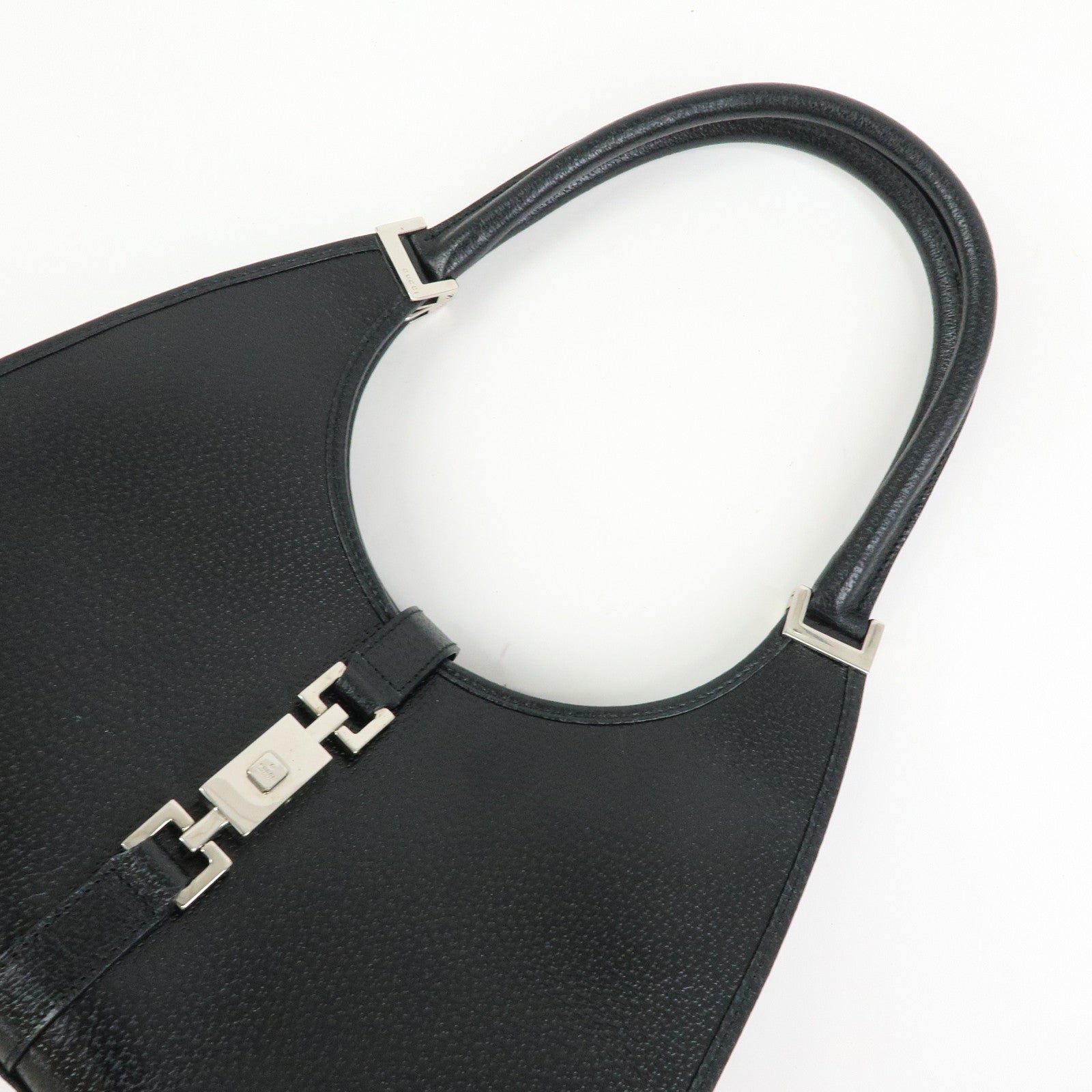 GUCCI Jackie Leather Shoulder Bag Hand Bag Black 002.1067