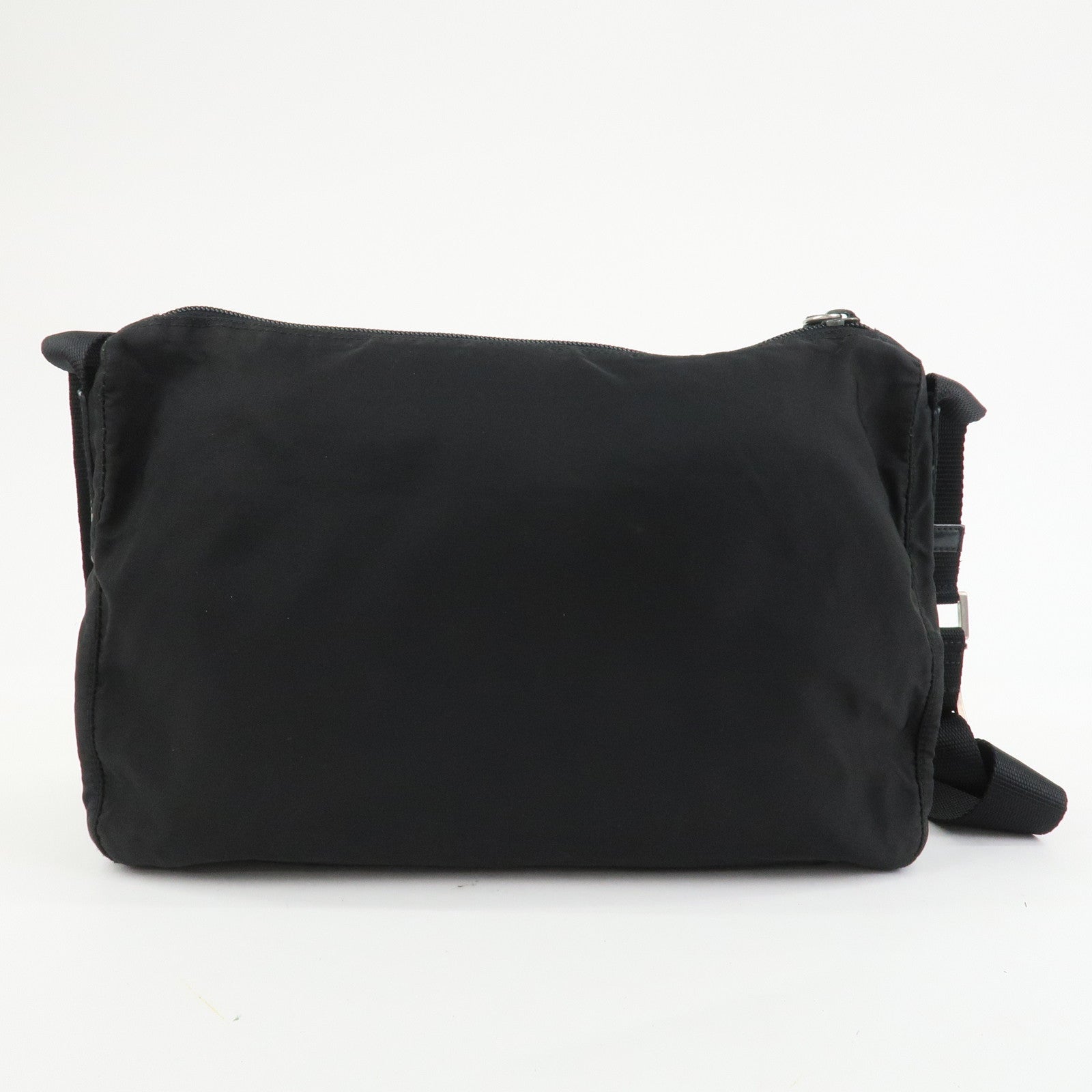 PRADA Nylon Leather Shoulder Bag Crossbody Bag Black B10140