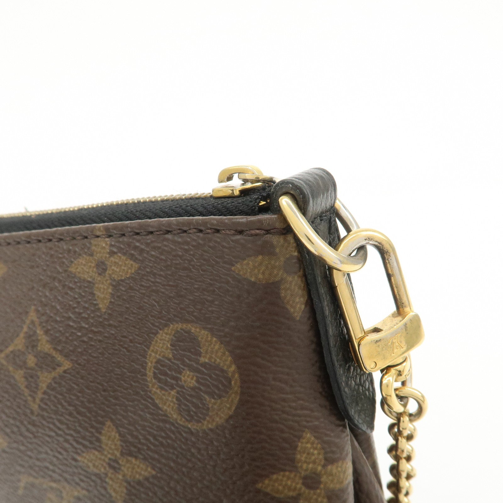 Louis Vuitton Monogram Pallas Clutch 2Way Shoulder Bag Noir M41639