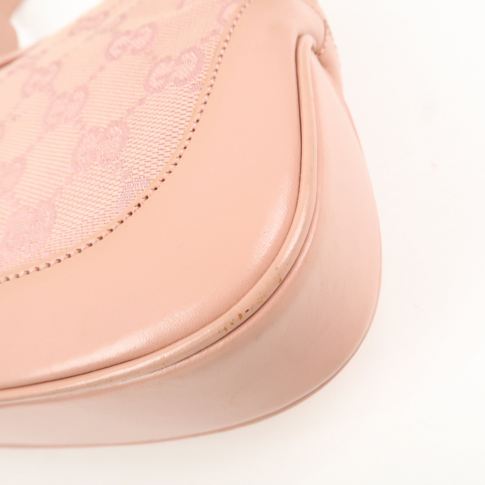 GUCCI Jackie Canvas Leather Shoulder Hand Bag Pink 001.3735