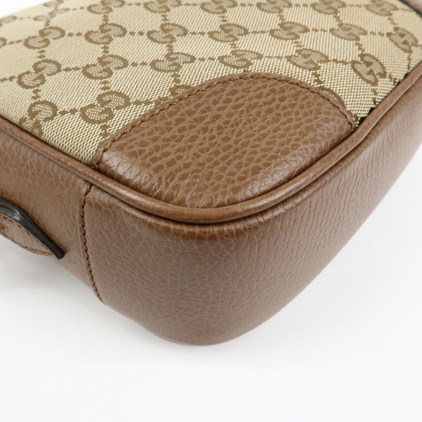 GUCCI Interlocking G Canvas Leather Shoulder Crossbody Bag 449413