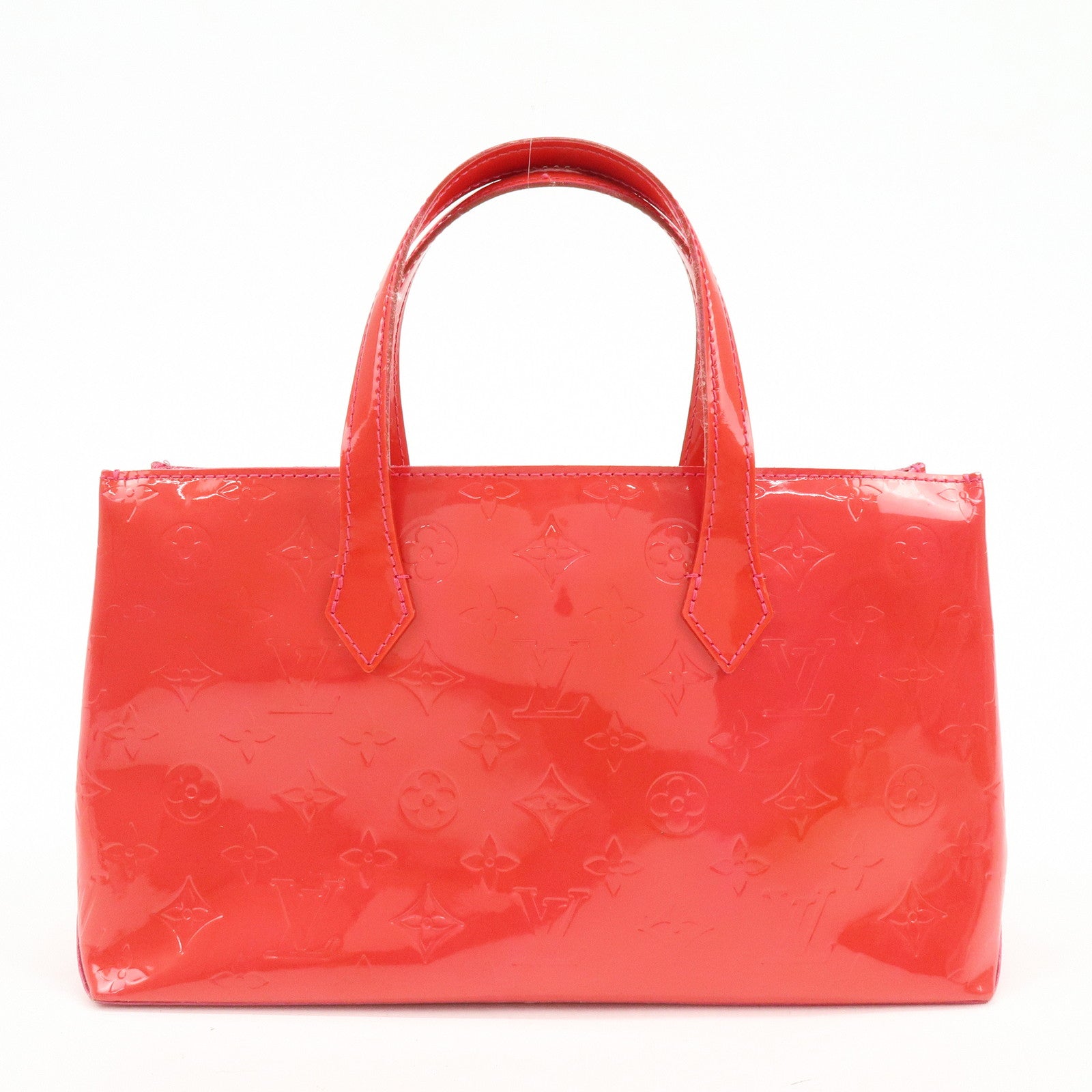 Louis Vuitton Monogram Vernis Wilshire PM Hand Bag Rose Pop M93643